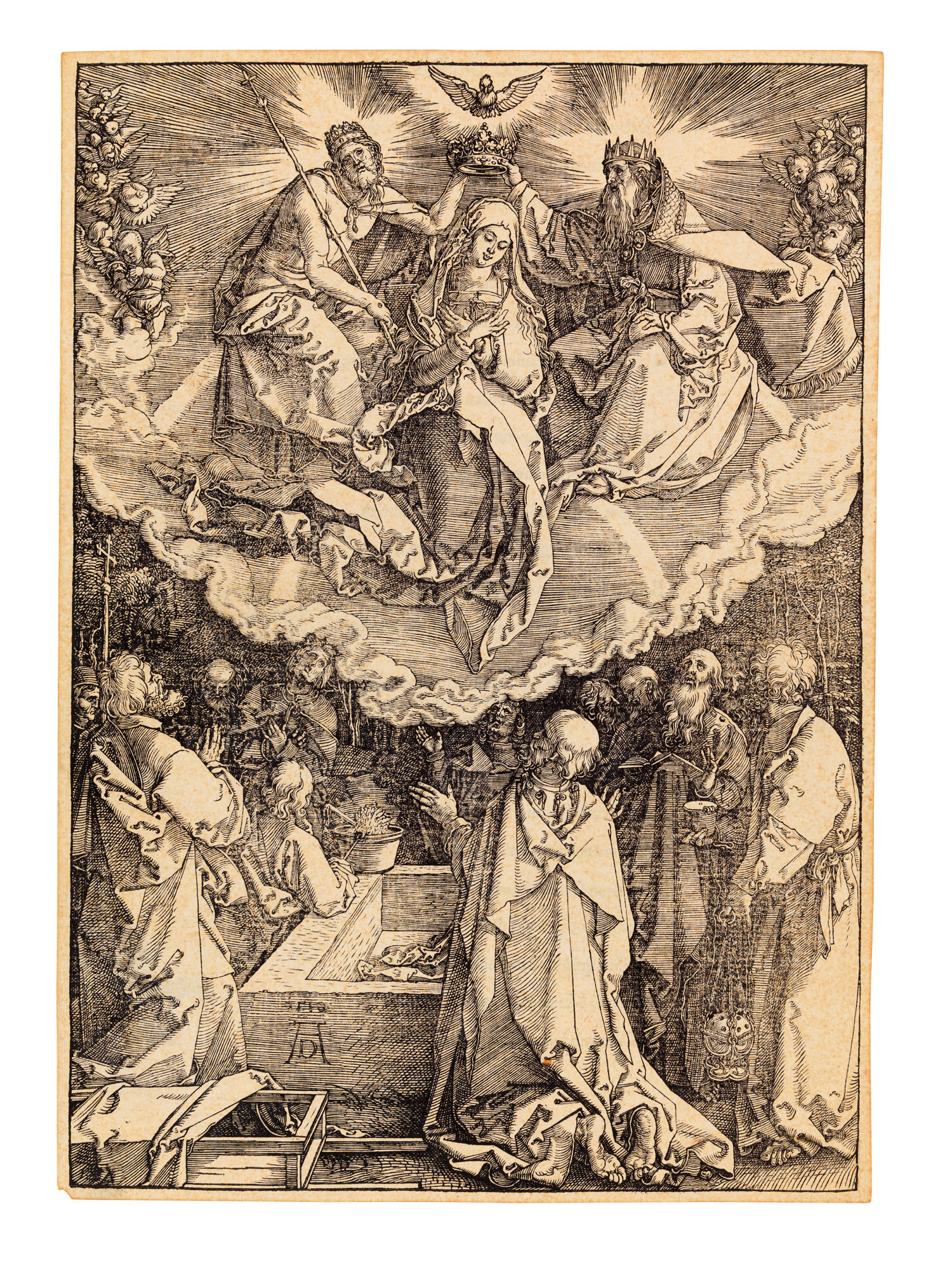 Albrecht Dürer — Успение и коронация Пресвятой Богородицы, из книги "Житие Пресвятой Богородицы".