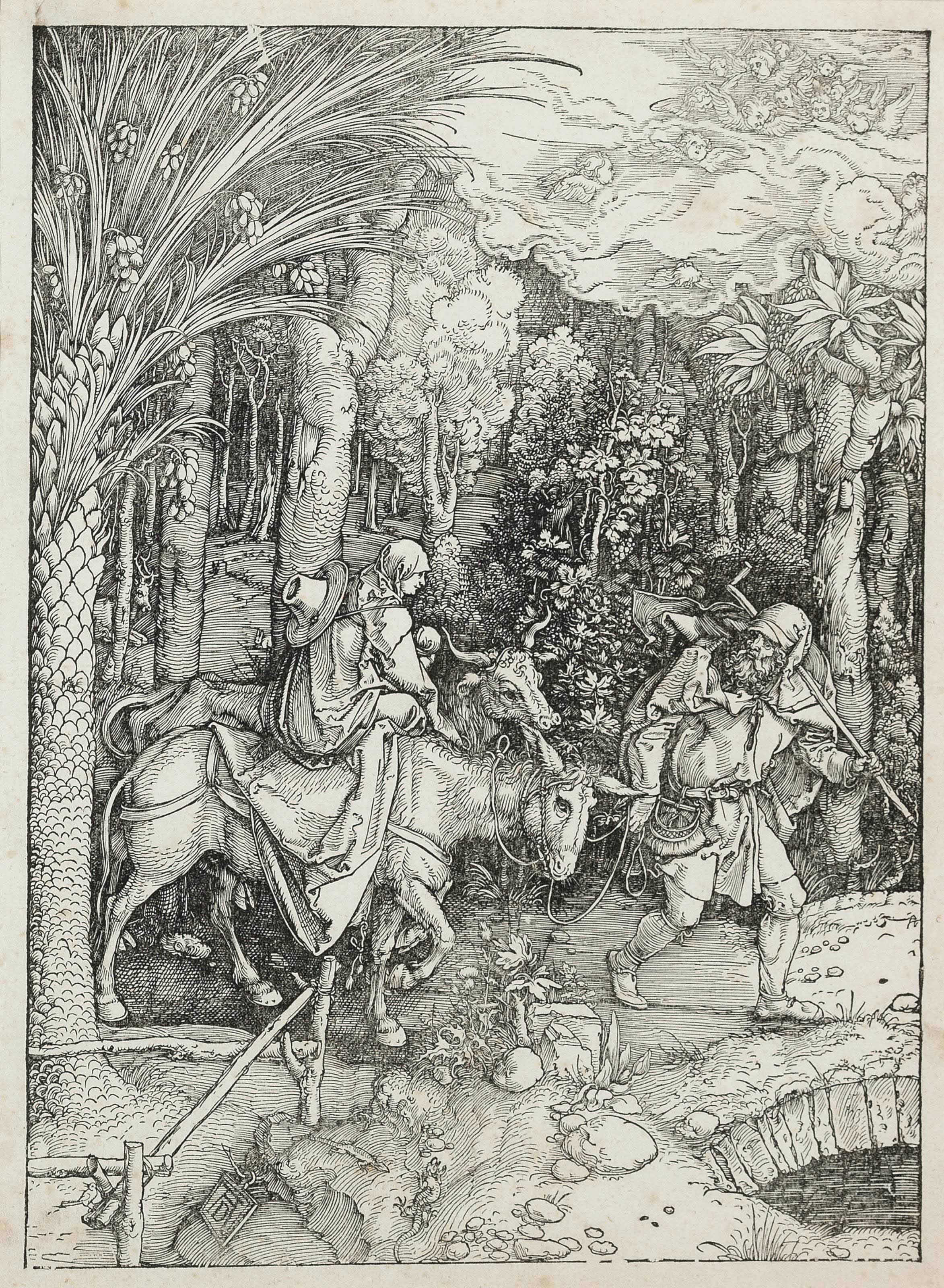 Albrecht Dürer — Иоаким и ангел, из книги "Жизнь Пресвятой Девы" (стр. 78; М., зал. 190)