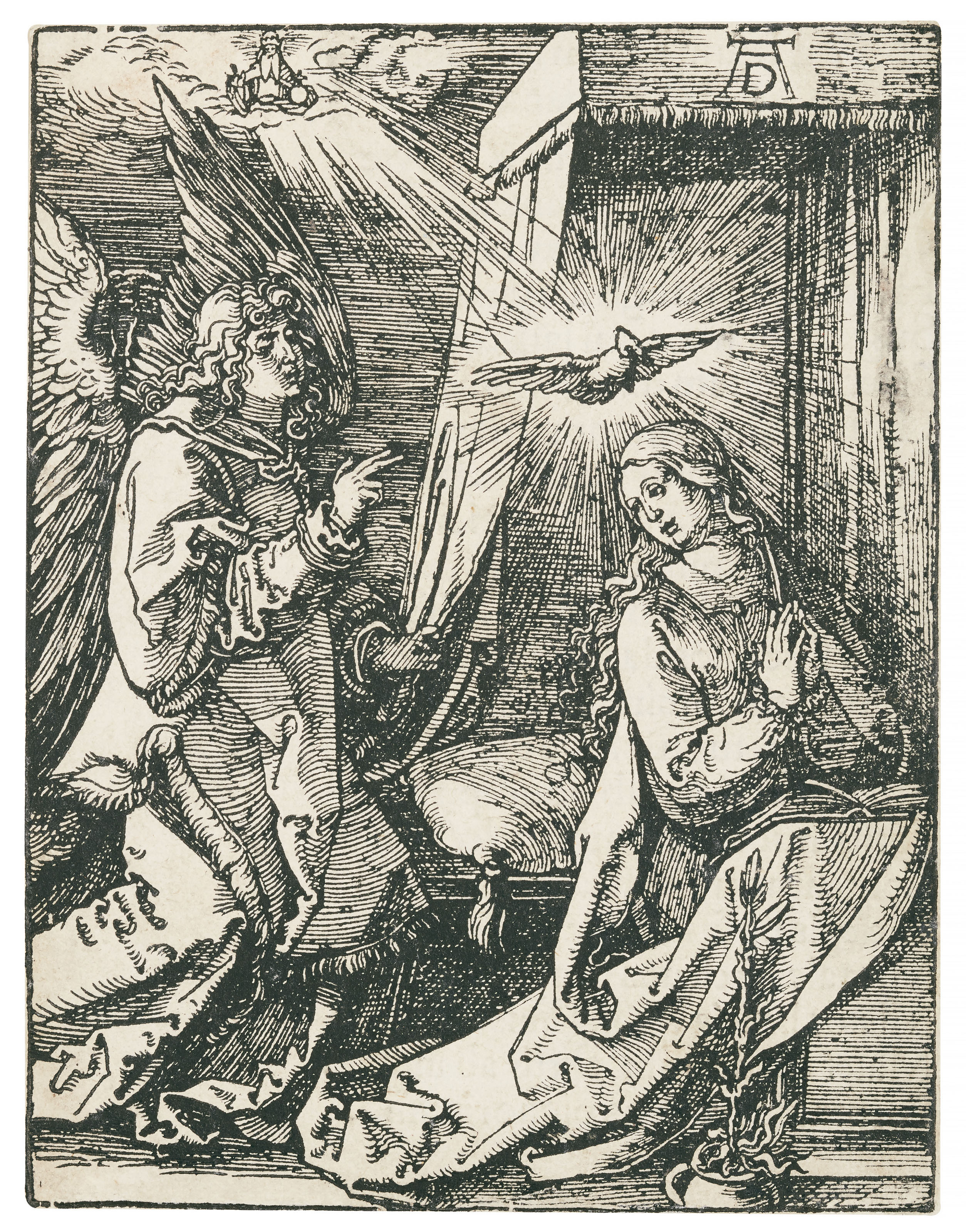 Albrecht Dürer — Благовещение, автор: Небольшая гравюра на дереве "Страсть".