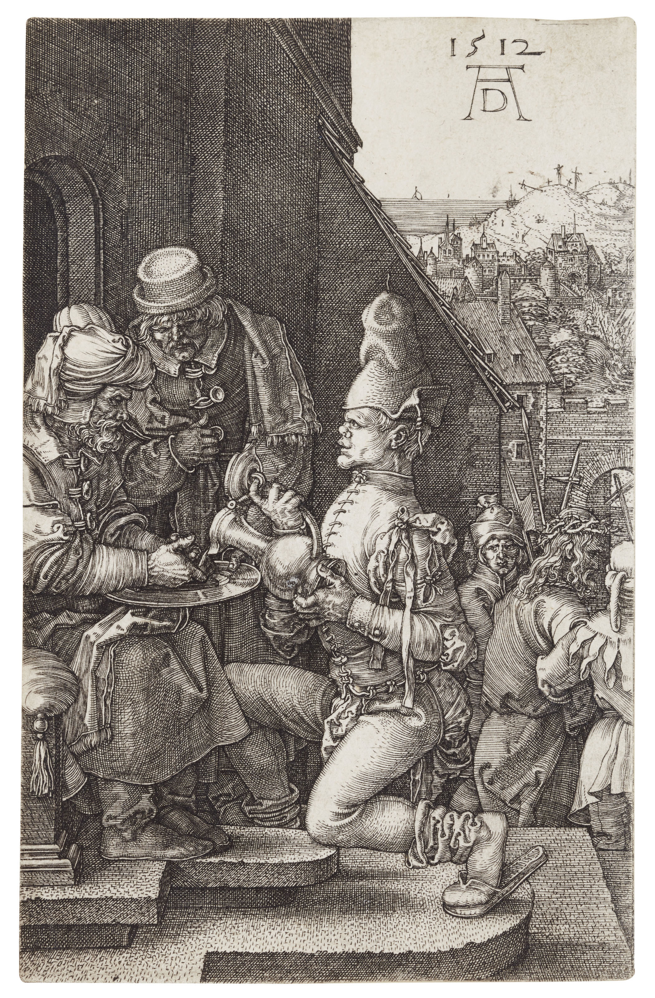 Albrecht Dürer — Пилат, моющий руки, из "Выгравированных страстей господних"