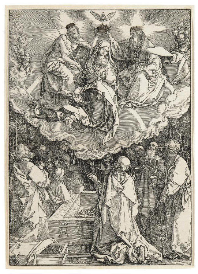 Albrecht Dürer — Успение и коронация Пресвятой Девы, из книги "Жизнь Пресвятой Девы" (Барч, 94; Медер, Холстейн, 206)