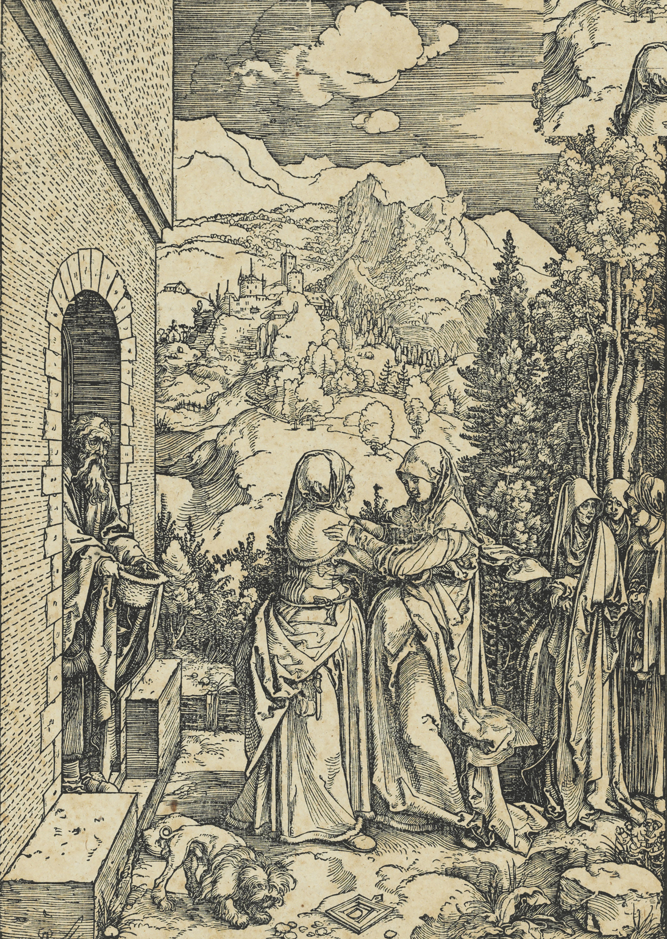 Albrecht Dürer — "Посещение", из книги "Жизнь Пресвятой Девы".