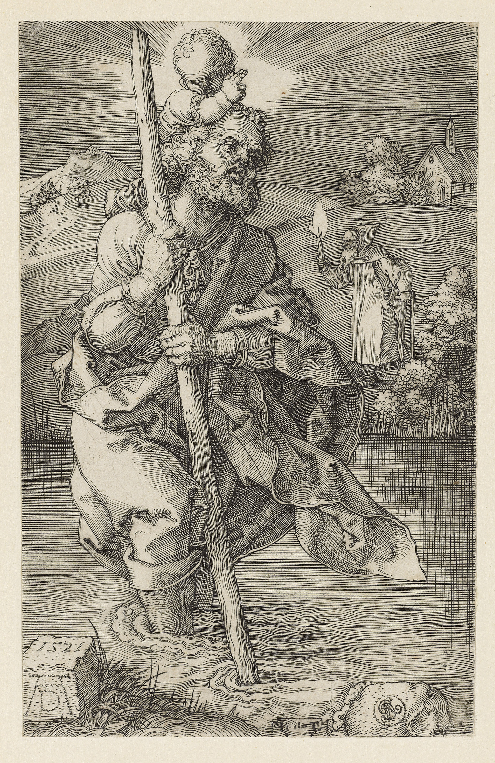 Albrecht Dürer — Святой Христофор, обращенный направо, и Святой Христофор, обращенный налево, изображение 2