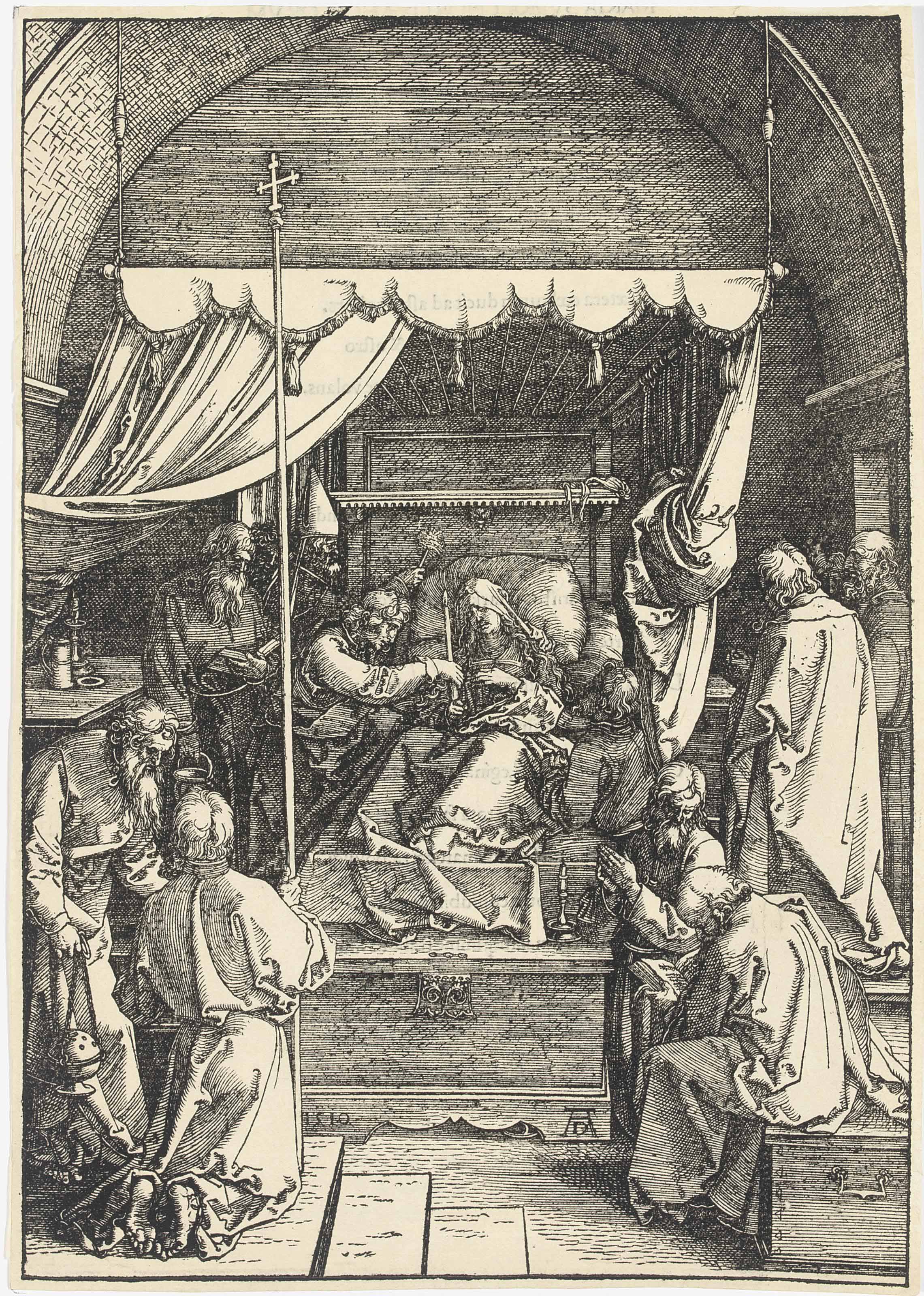 Albrecht Dürer — "Смерть Пресвятой Девы", из книги "Жизнь Пресвятой Девы" (Барч, 93; Медер, Холстейн, 205)