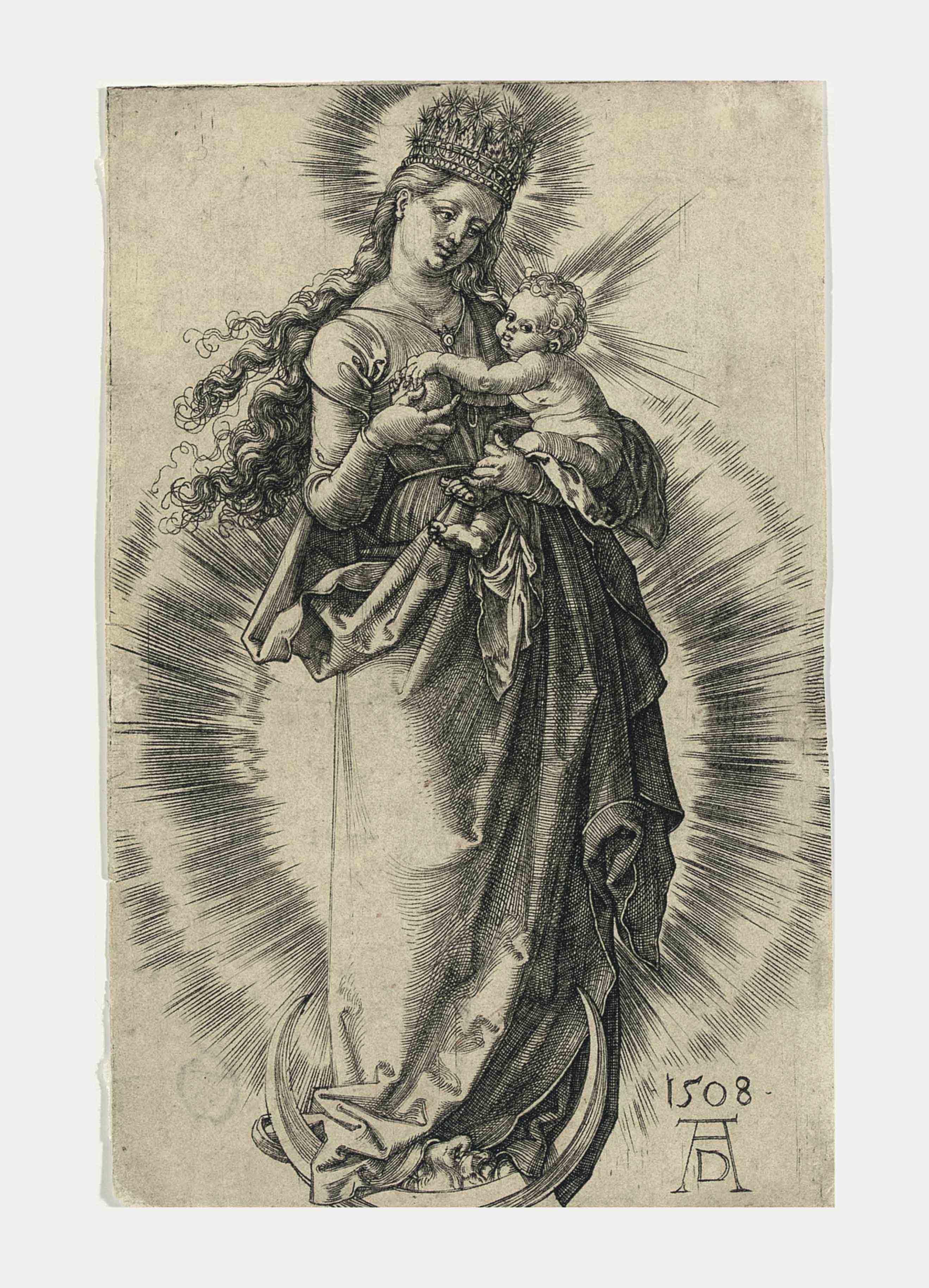 Albrecht Dürer — Богородица на полумесяце в короне из звезд (Б. 31; М., Зал. 32; С.М.С. 62)