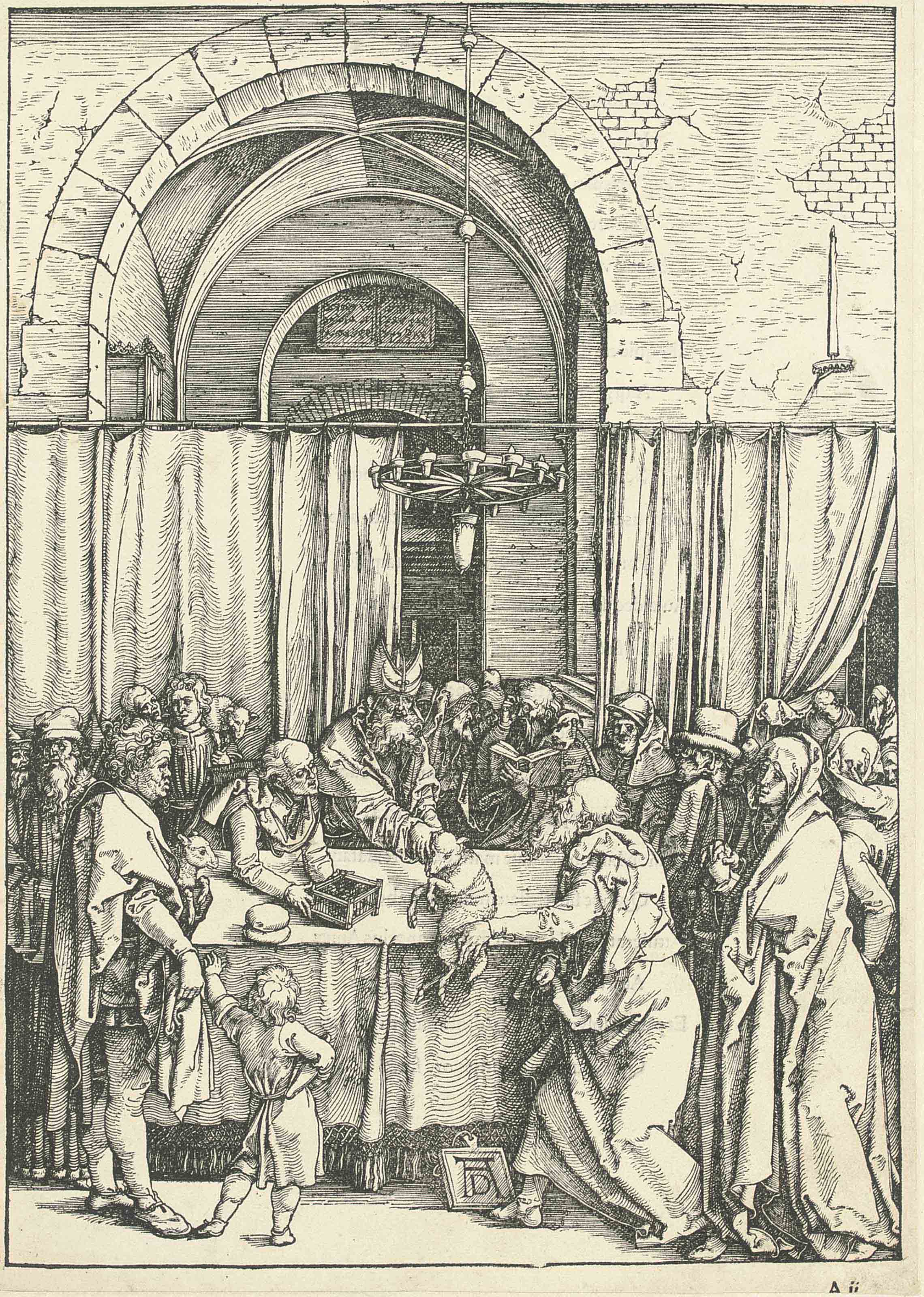 Albrecht Dürer — Жертвоприношение Иоакима, из книги "Жизнь Пресвятой Девы" (т. 77; М., гл. 189; С.М.С. 167)