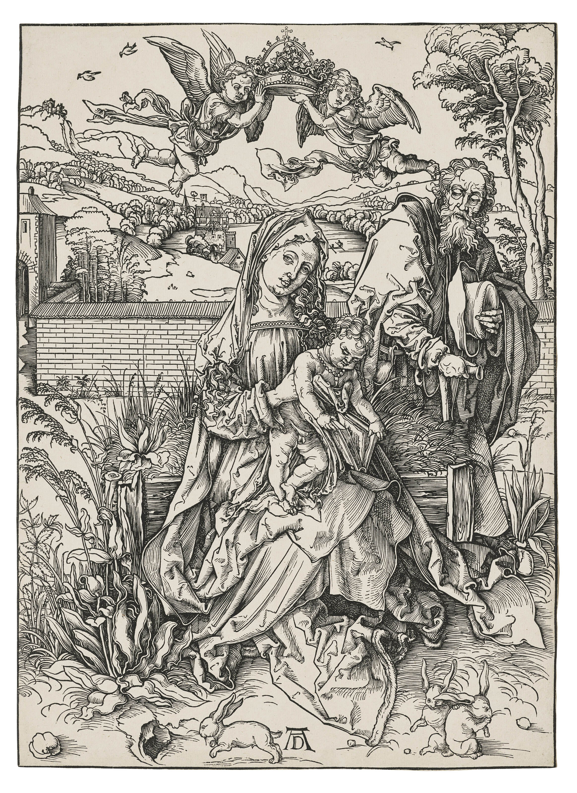 Albrecht Dürer — Святое семейство с тремя зайцами