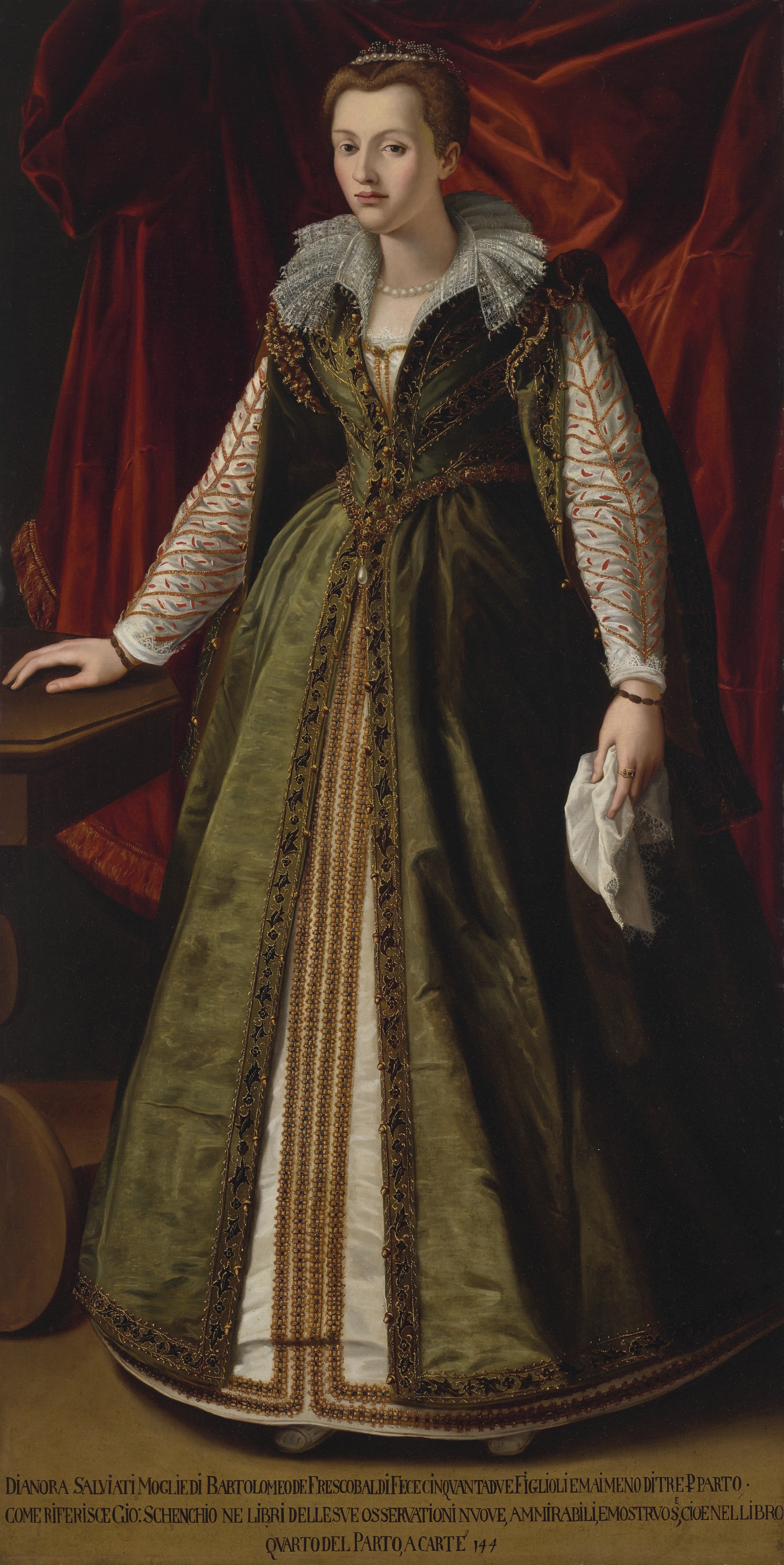 Alessandro Allori — Портрет Дианоры Сальвиати, маркизы Фрескобальди, в полный рост