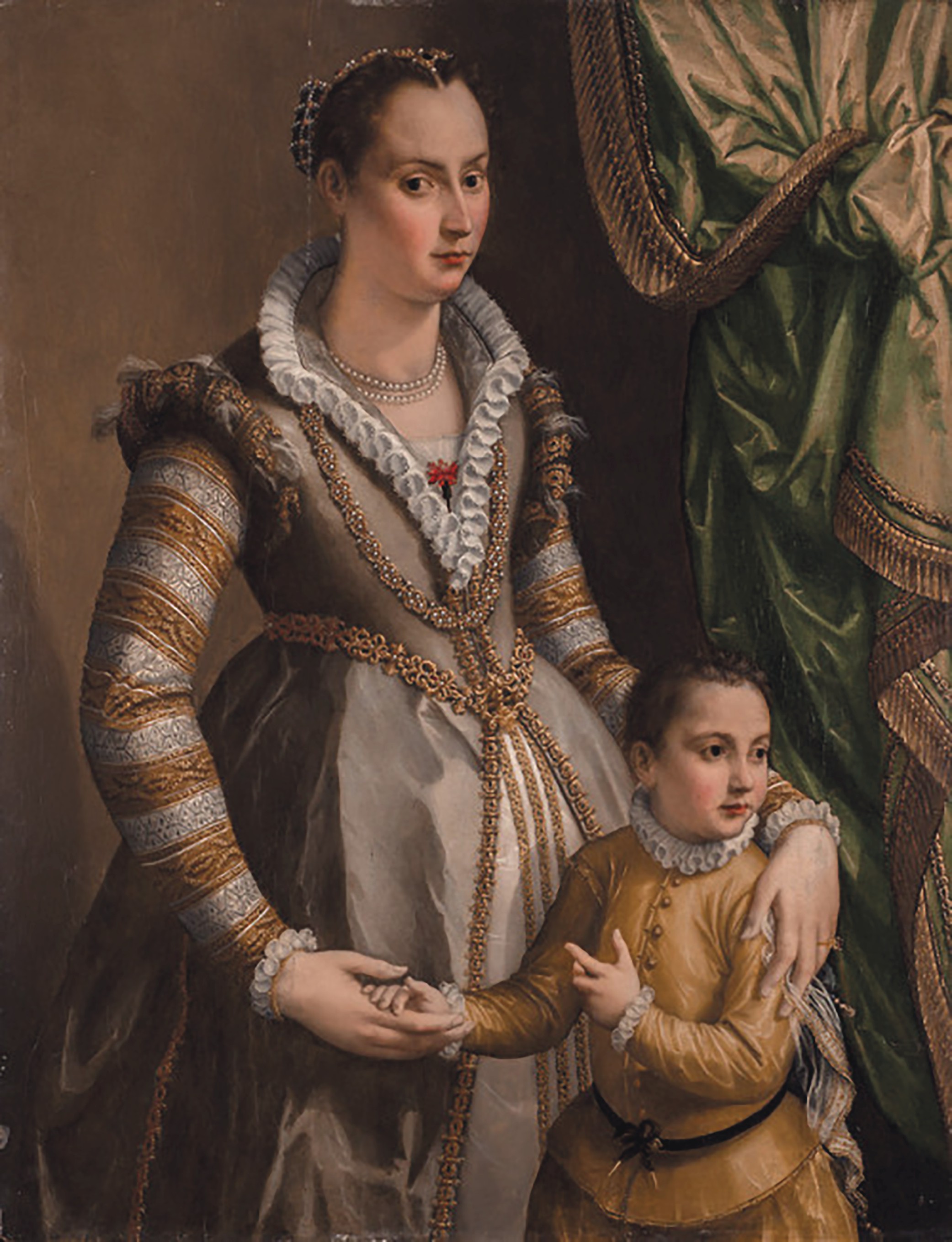Alessandro Allori — Портрет Дианоры Сальвиати, маркизы Фрескобальди, в полный рост, изображение 3
