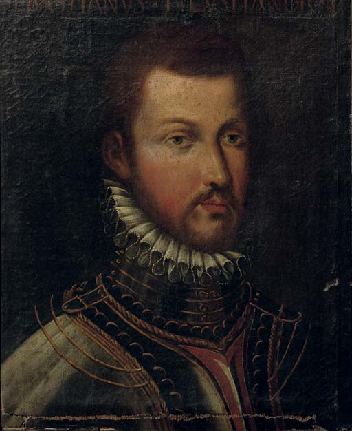 Alessandro Allori — Портрет Себастьяна I Лузитанора, во весь рост, в доспехах