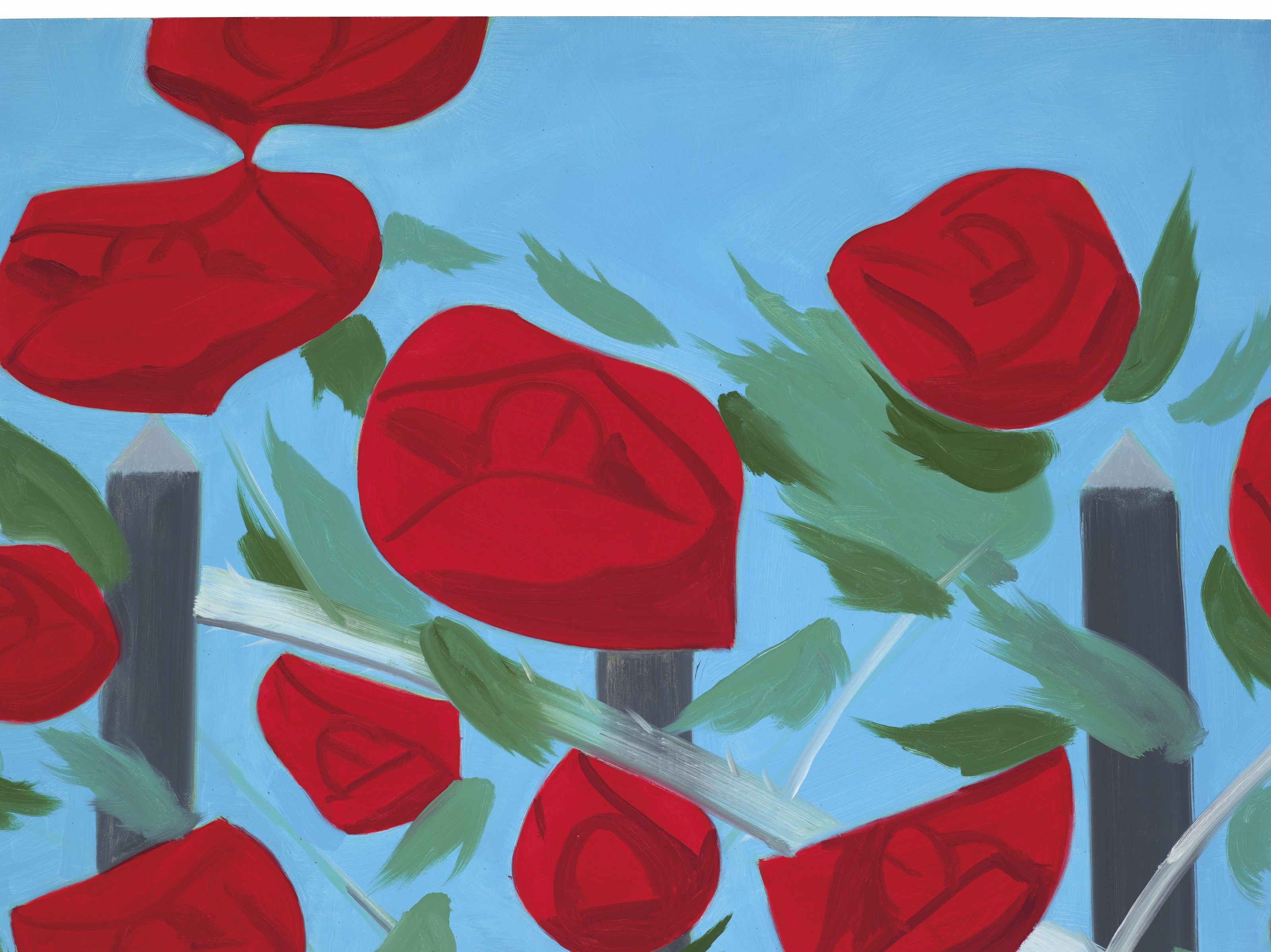 Alex Katz — Розы на голубом фоне, изображение 2