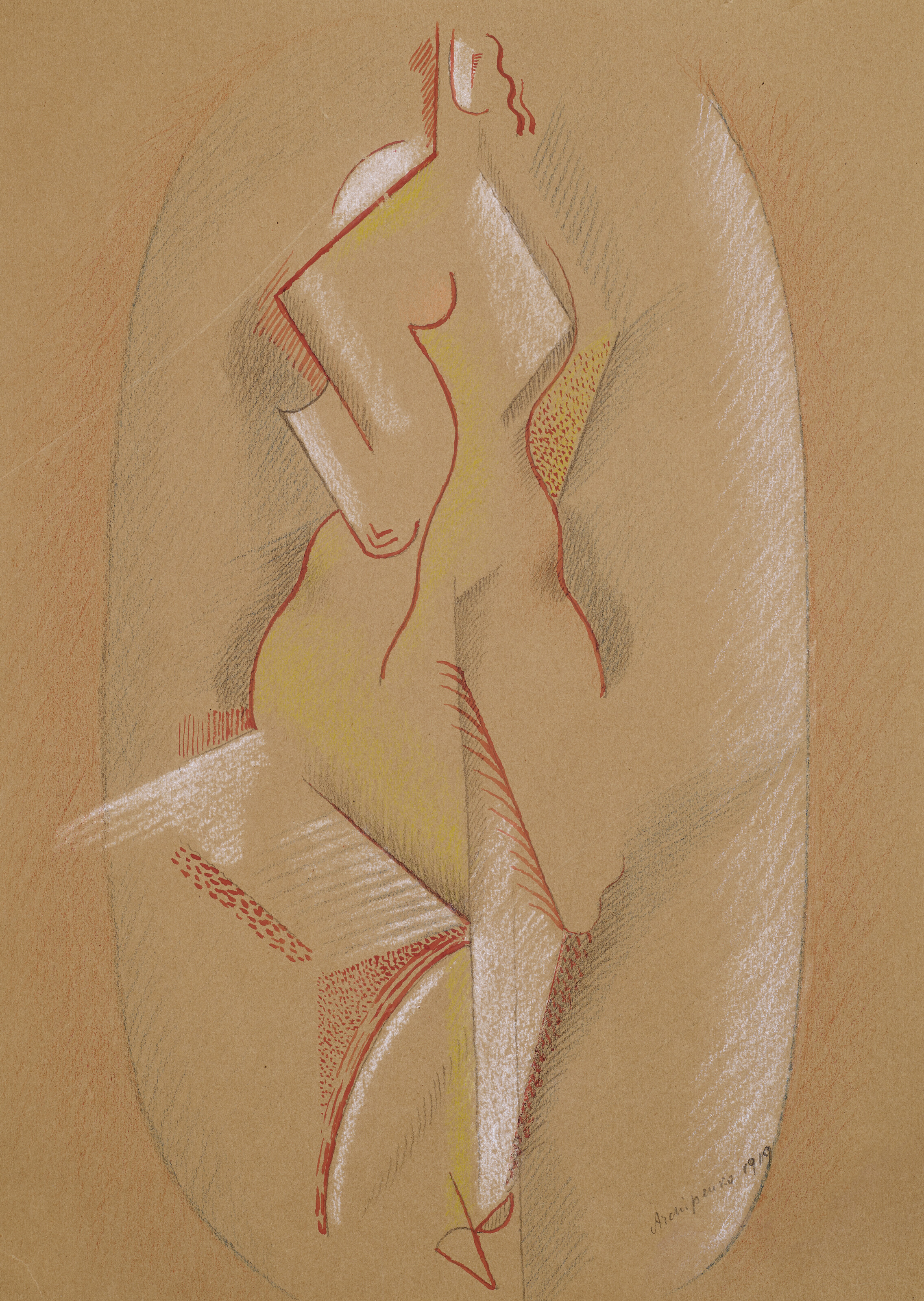 Alexander Archipenko — Сидящая фигура в овале (Femme)