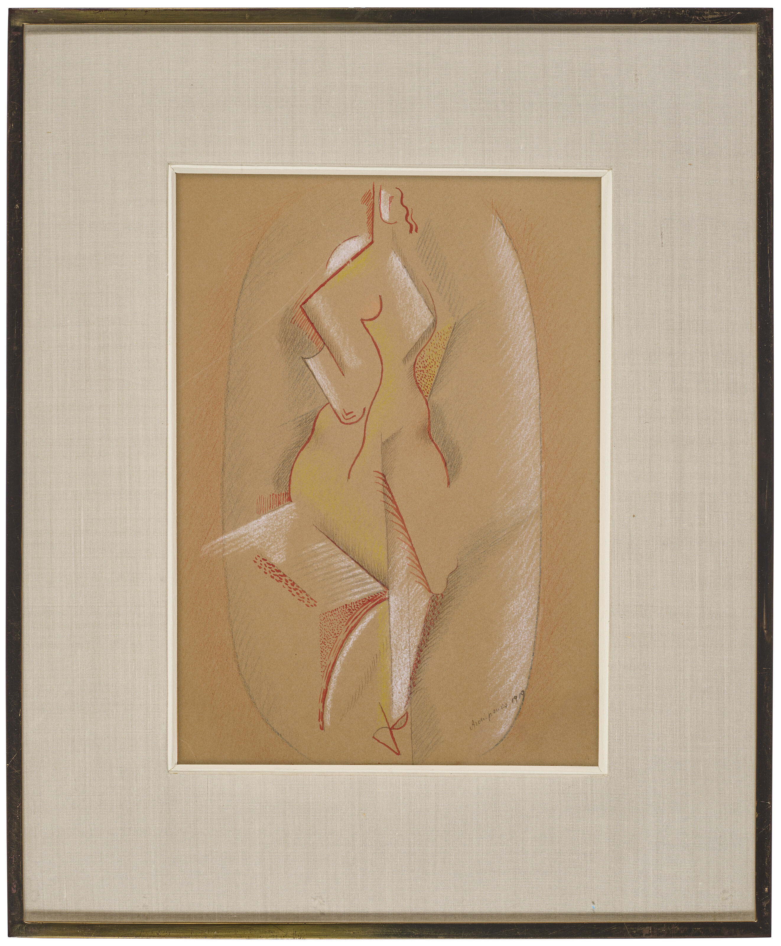 Alexander Archipenko — Сидящая фигура в овале (Femme), изображение 2