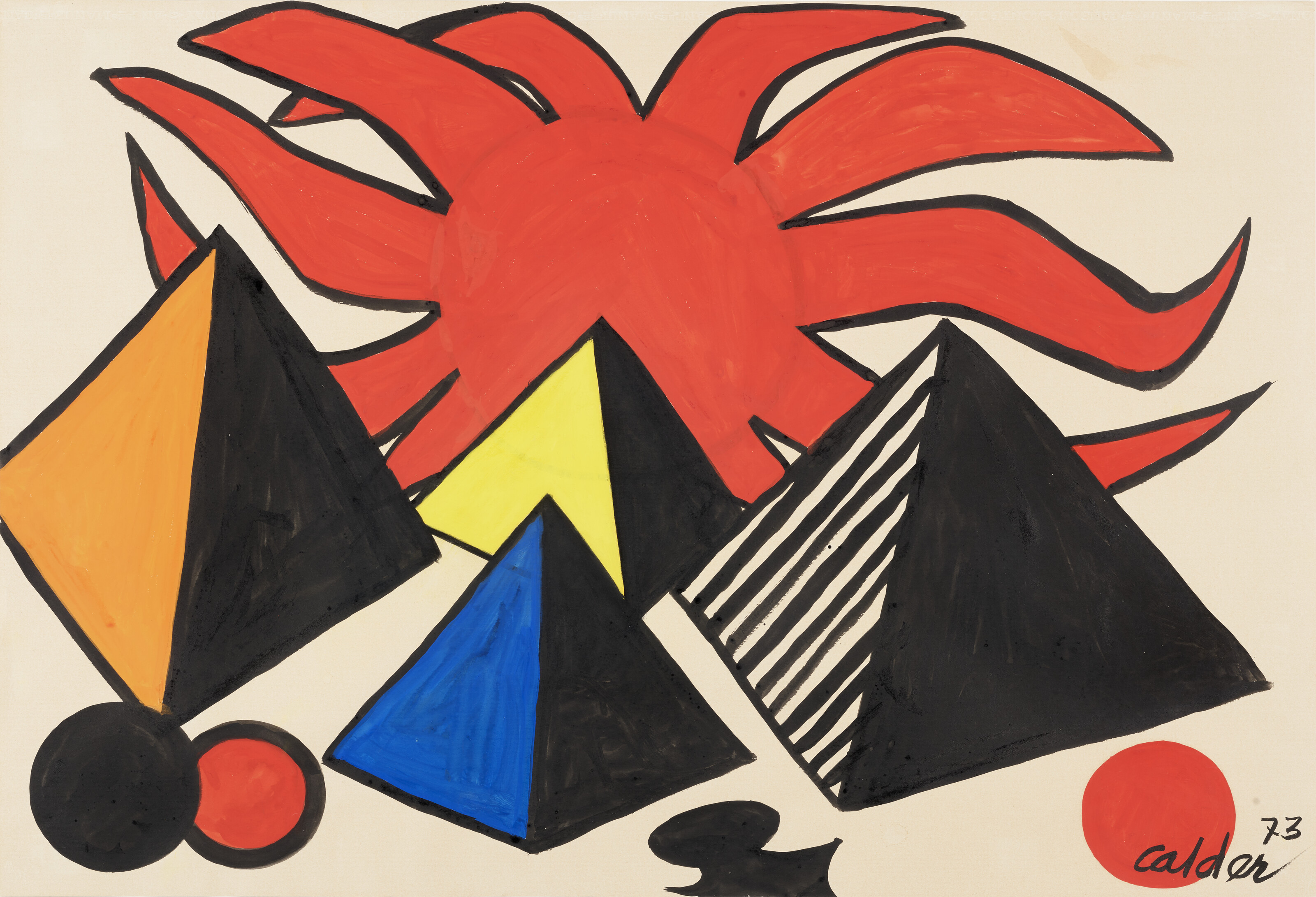 Alexander Calder — Четыре пирамиды и Солнце
