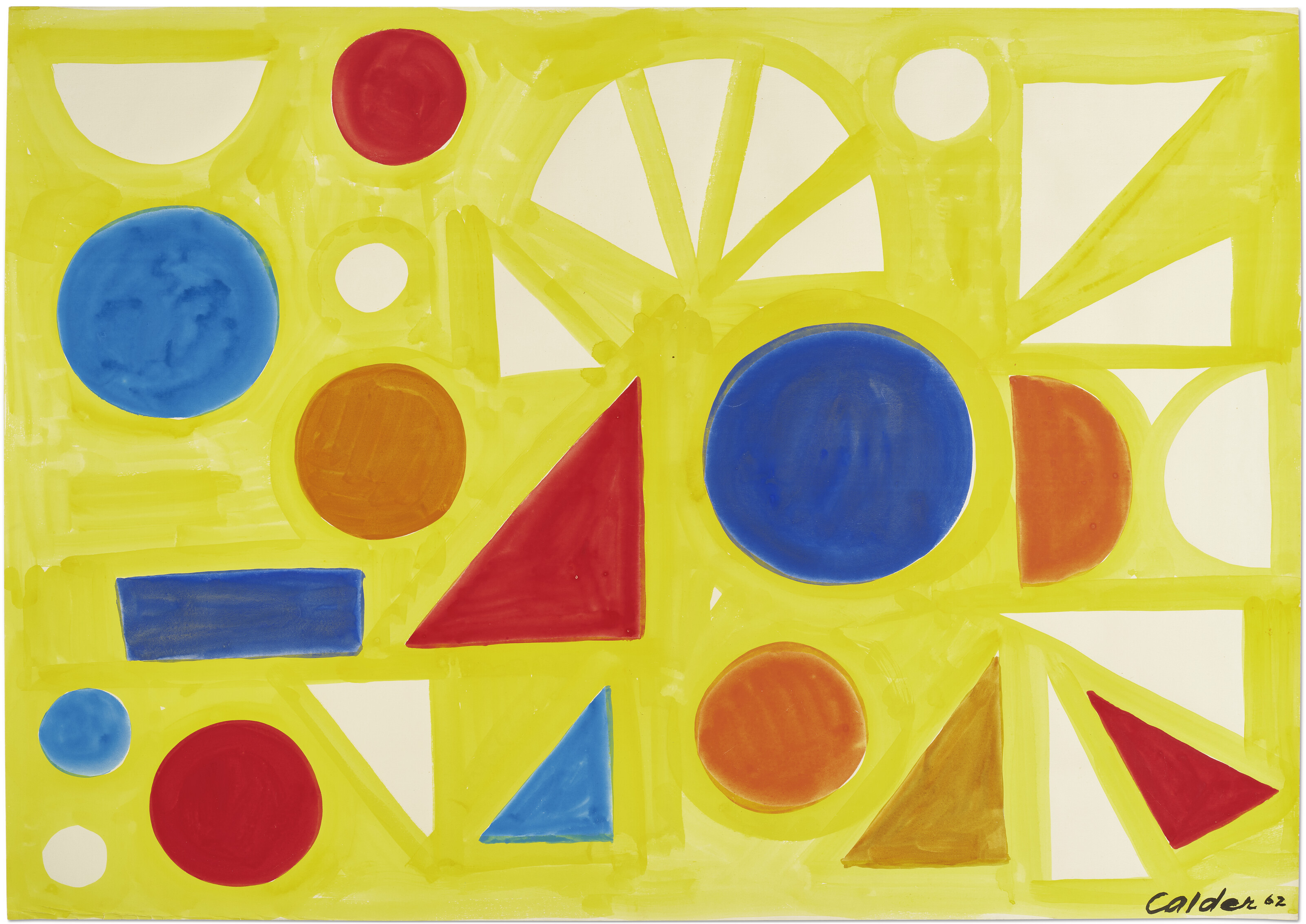 Alexander Calder — Желтый с белым веером