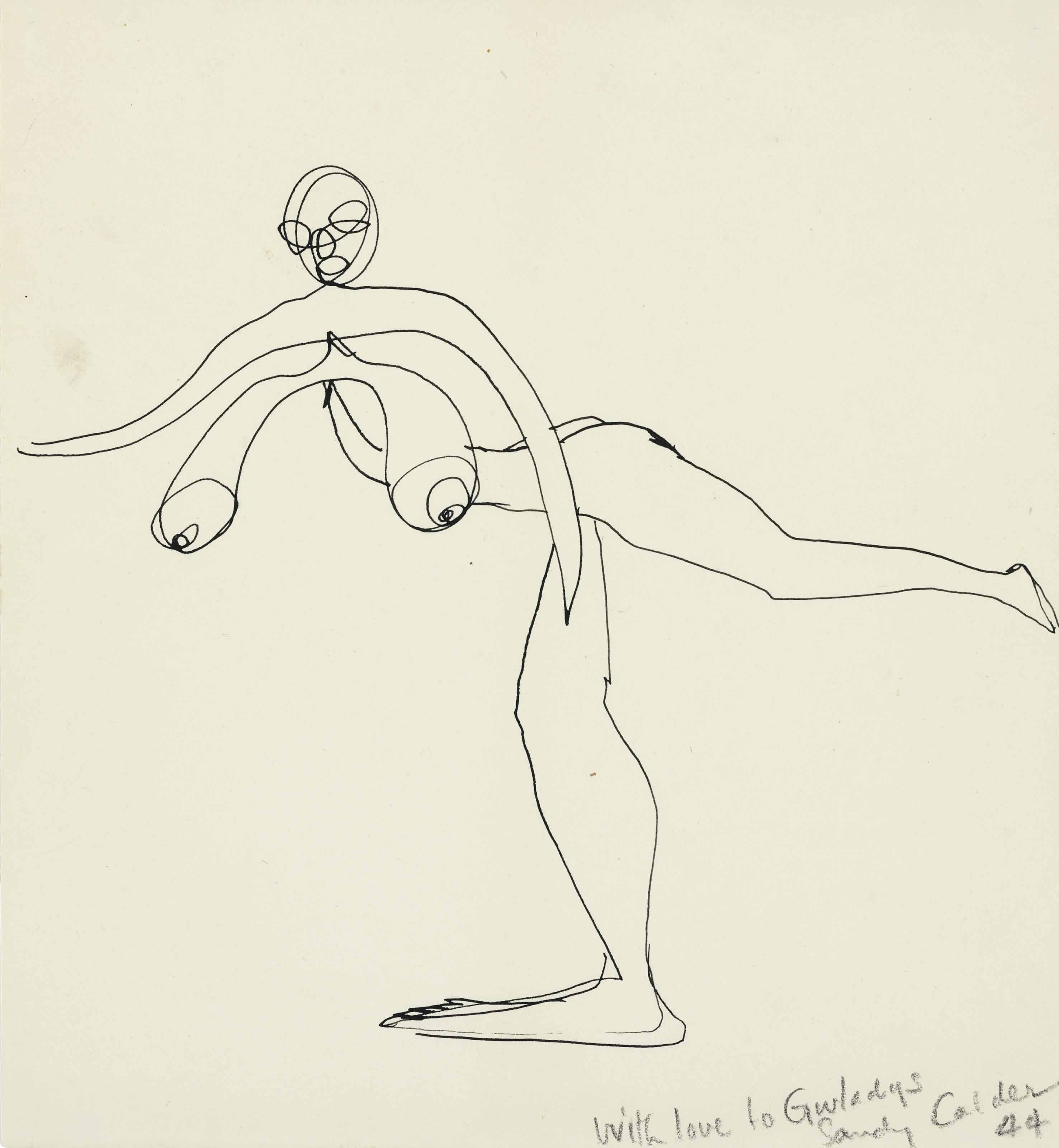 Alexander Calder — Обнаженная, балансирующая на одной ноге