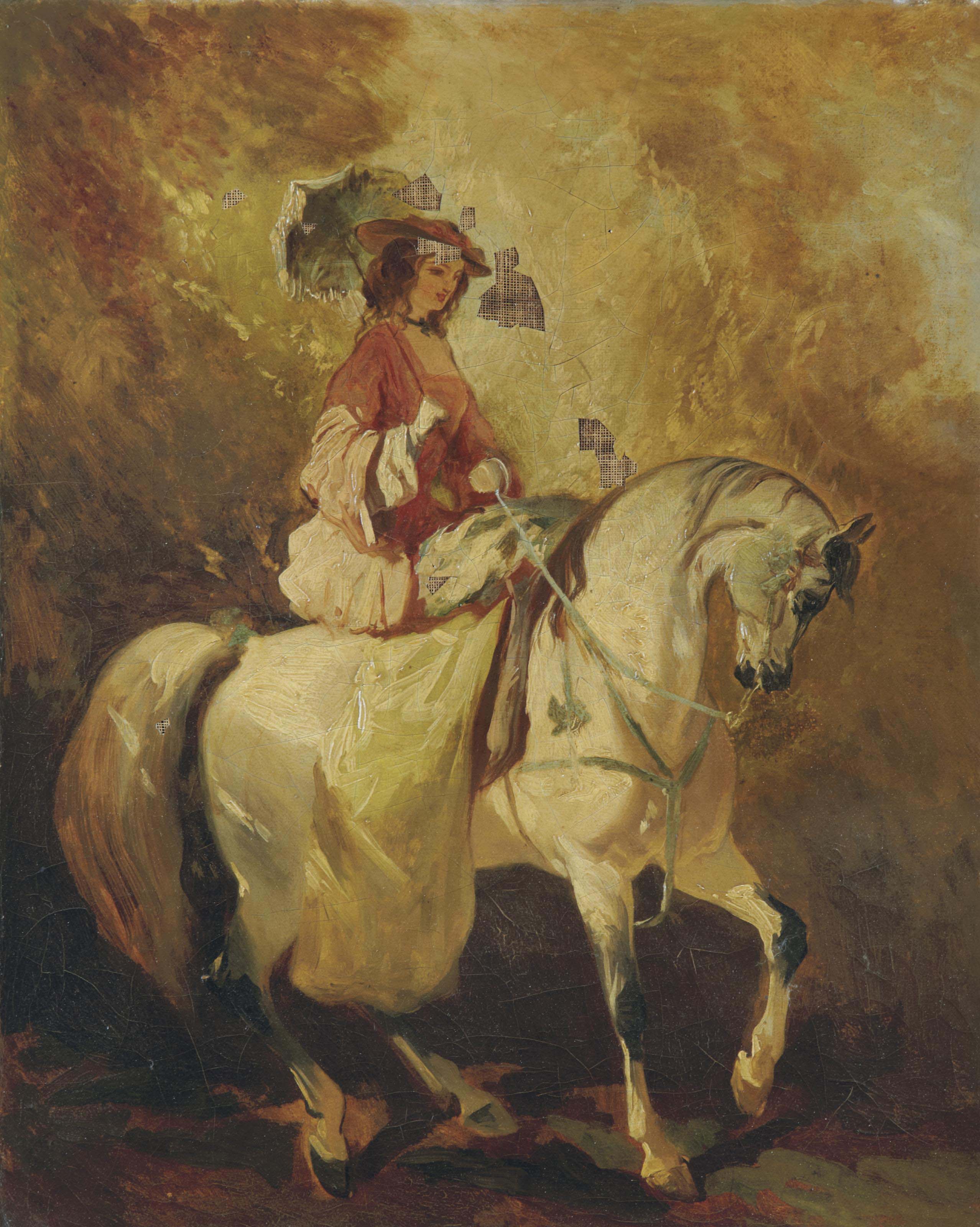 Alfred De Dreux — Эскизесса, Амазонка из Омбреля