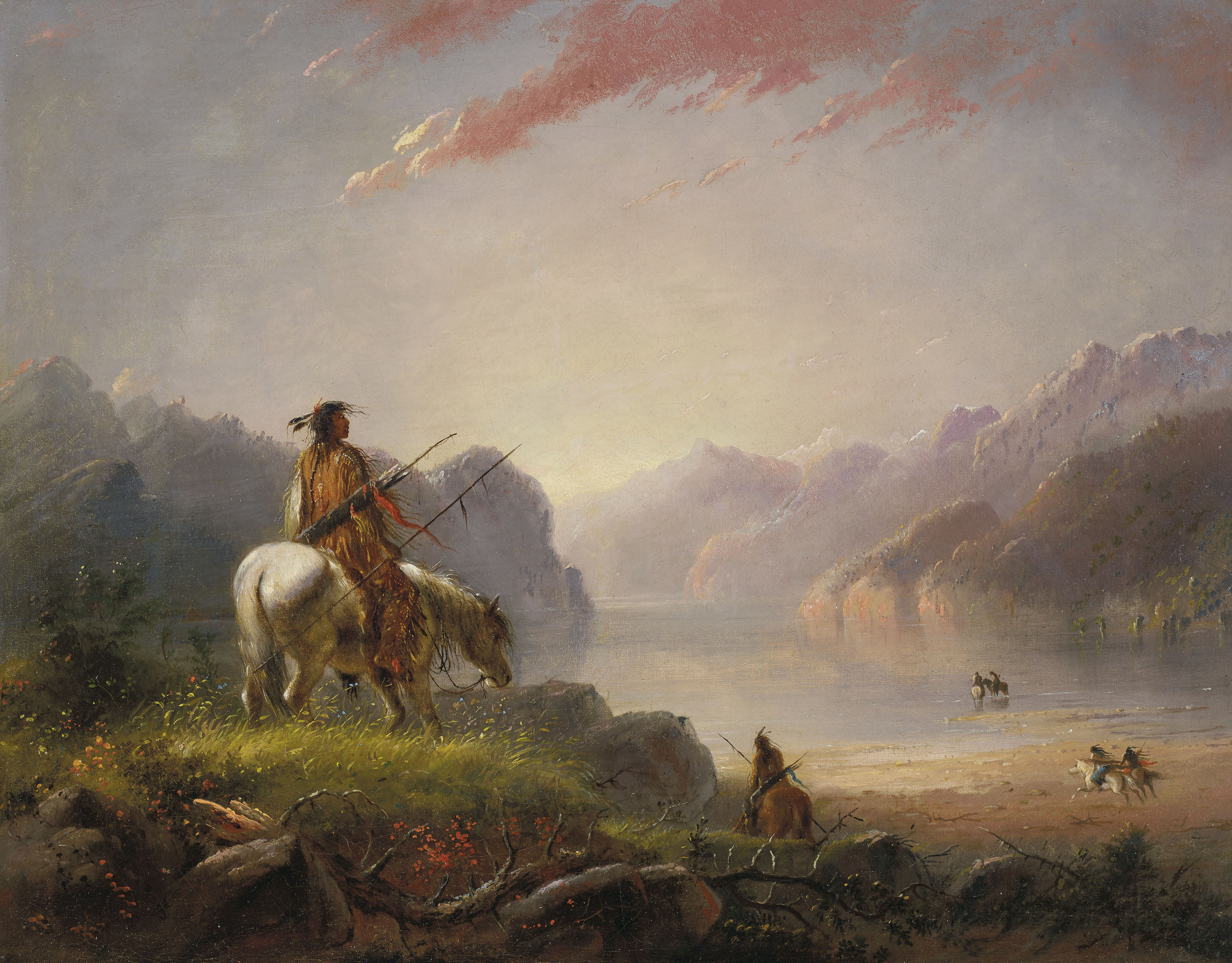 Alfred Jacob Miller — Закат, Ветреная река