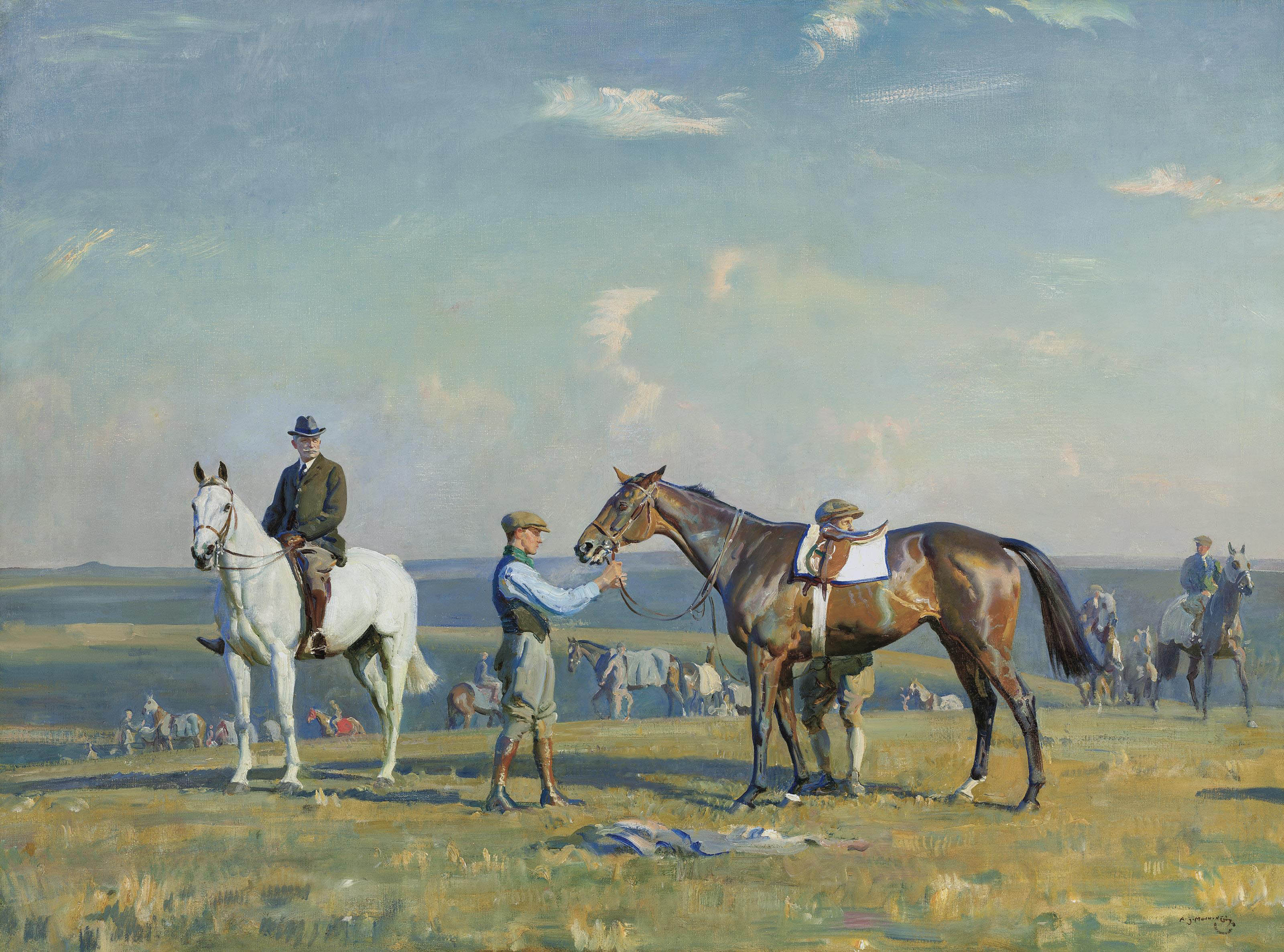 Alfred James Munnings — Раннее утро в Мэнтон-Даунс