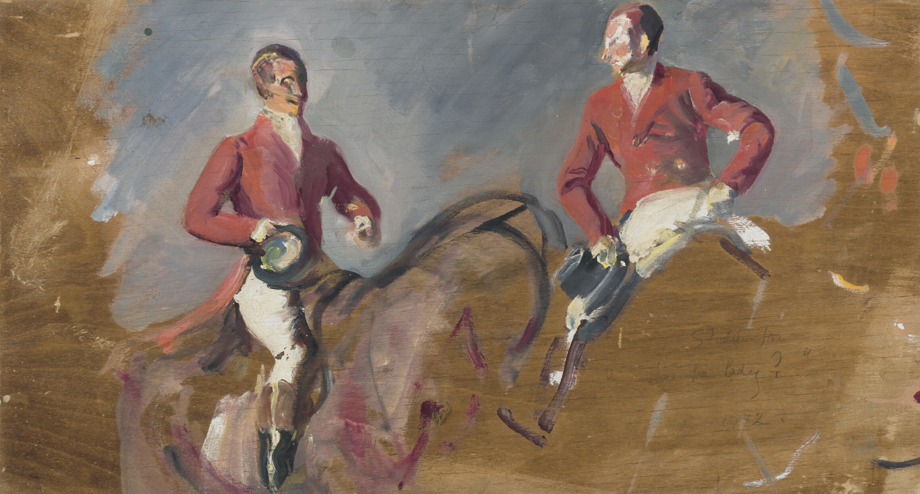 Alfred James Munnings — Кто эта дама?; и два исследования, изображение 2