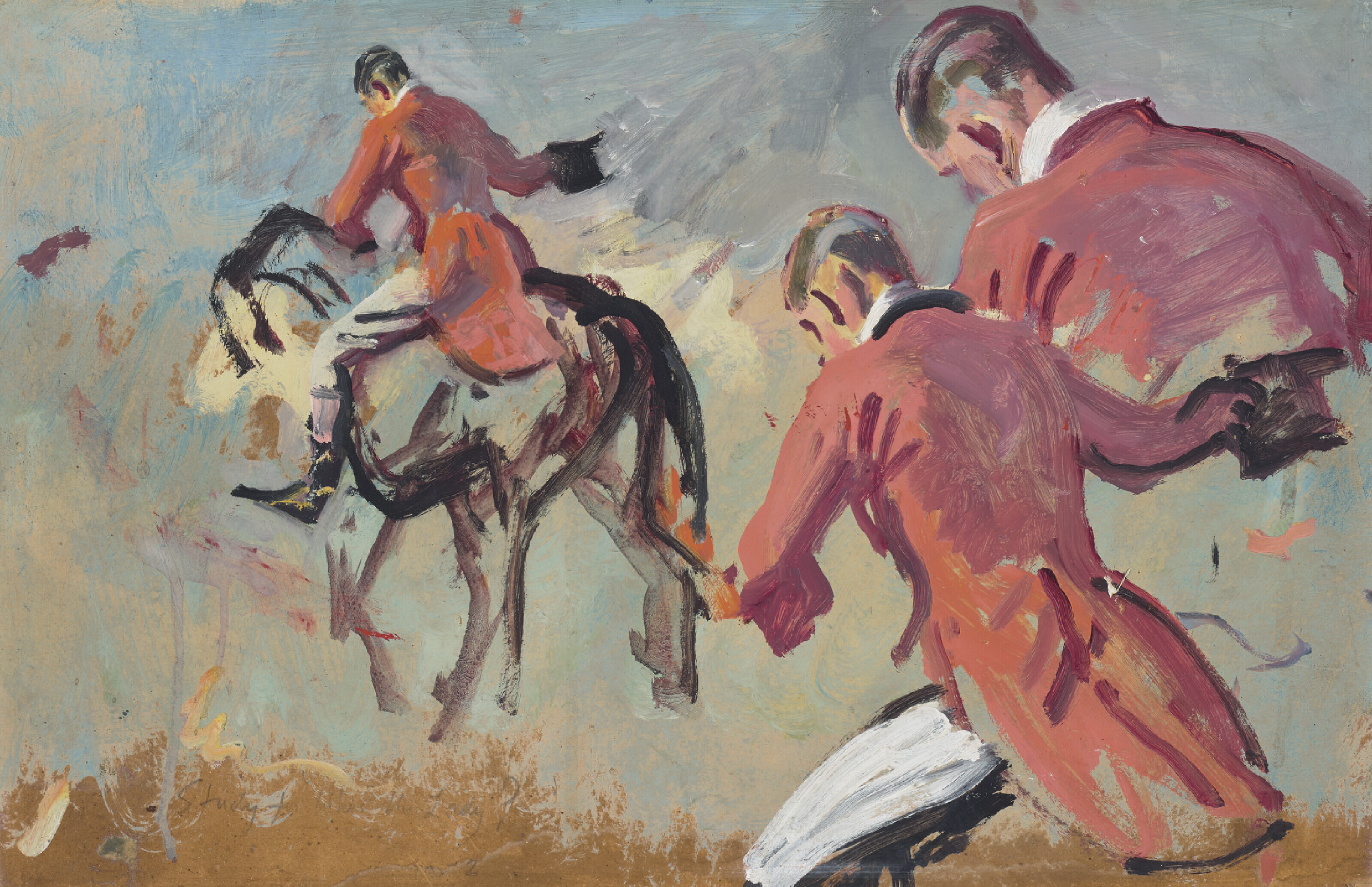 Alfred James Munnings — Кто эта дама?; и два исследования, изображение 3