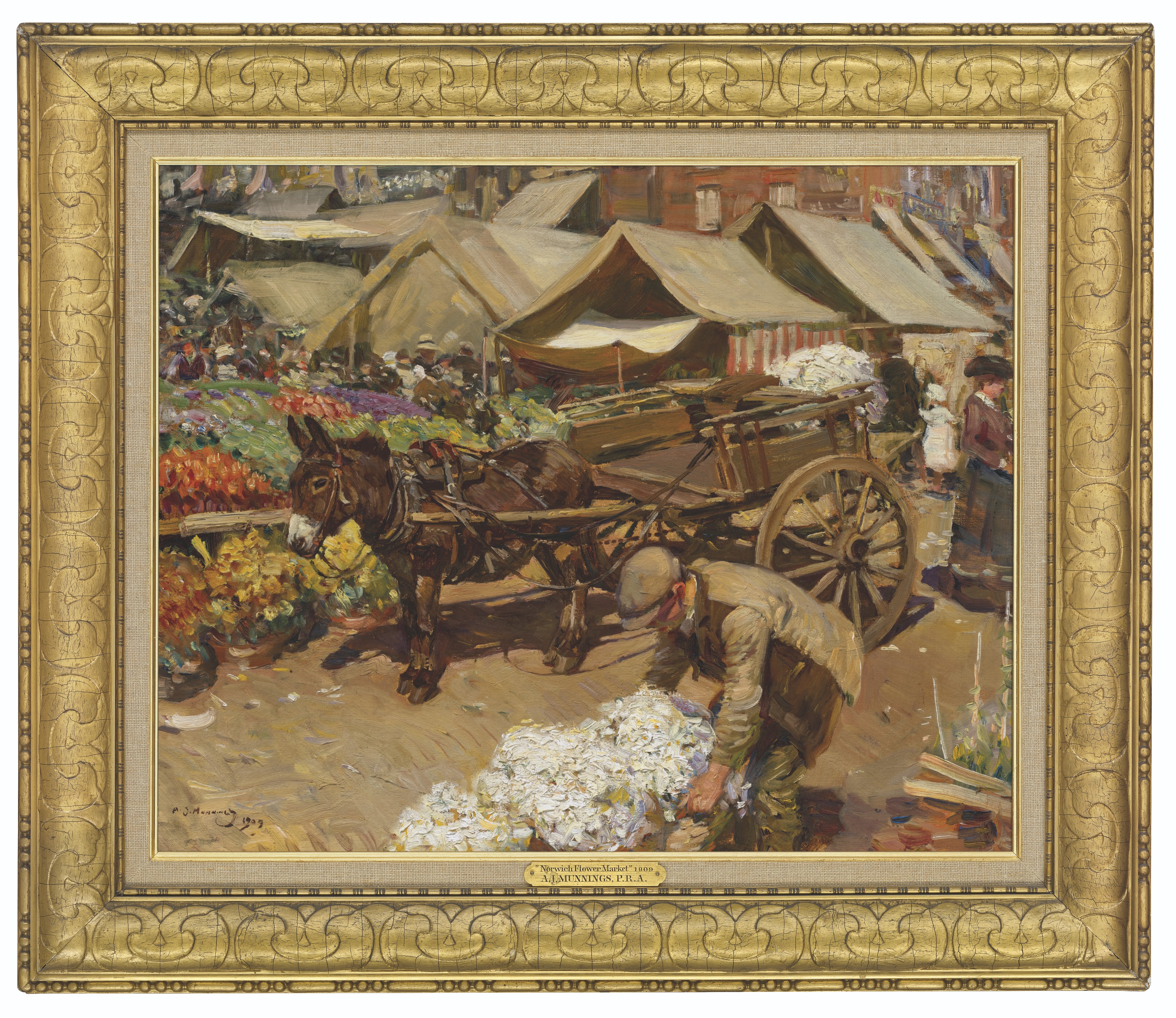 Alfred James Munnings — Цветочный рынок в Норидже, изображение 2
