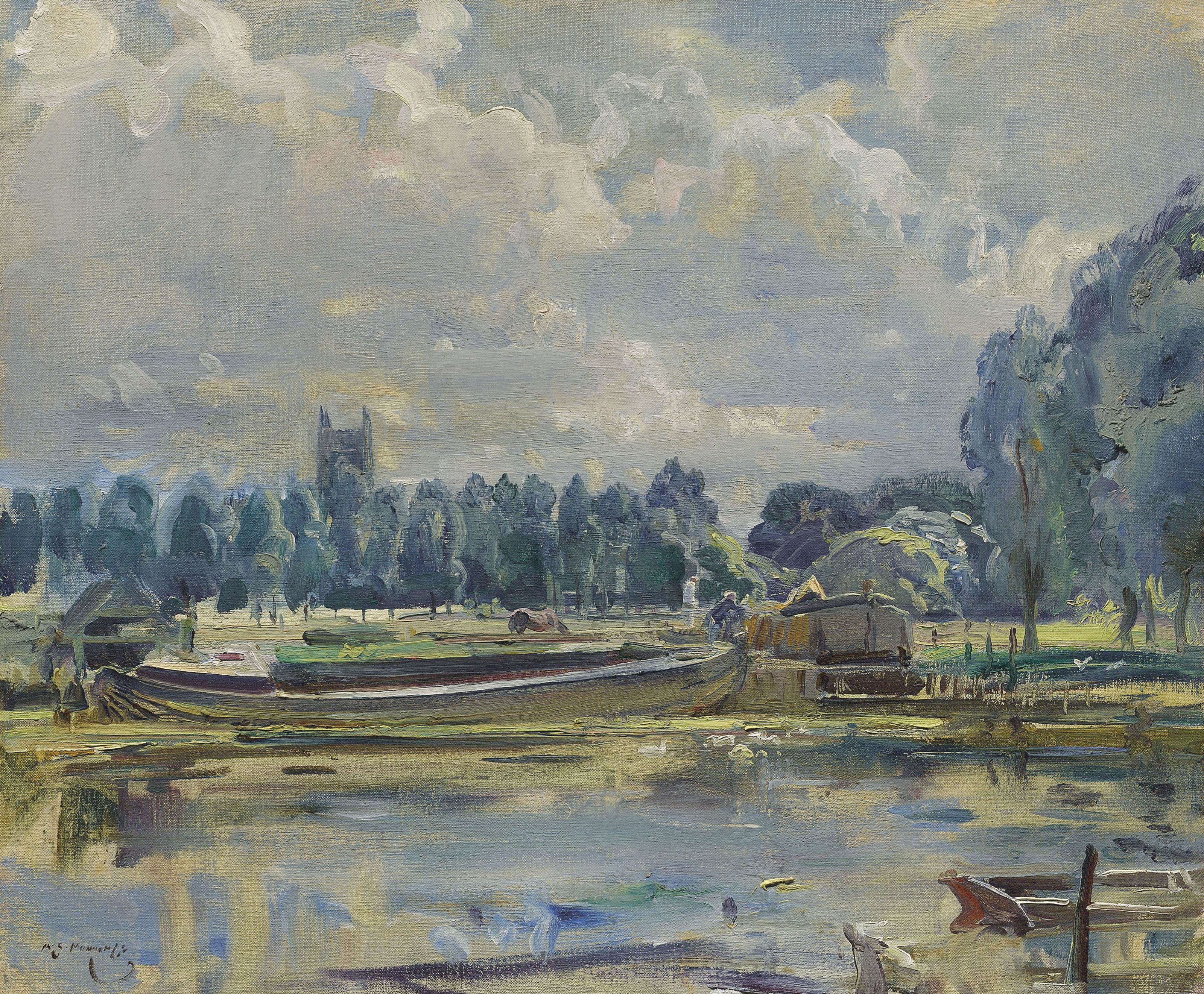 Alfred James Munnings — Баржа на причале, Дедхэм