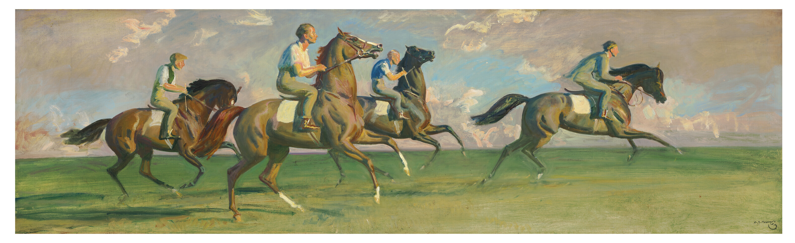 Alfred James Munnings — Раннее утро, Ньюмаркет, изображение 2