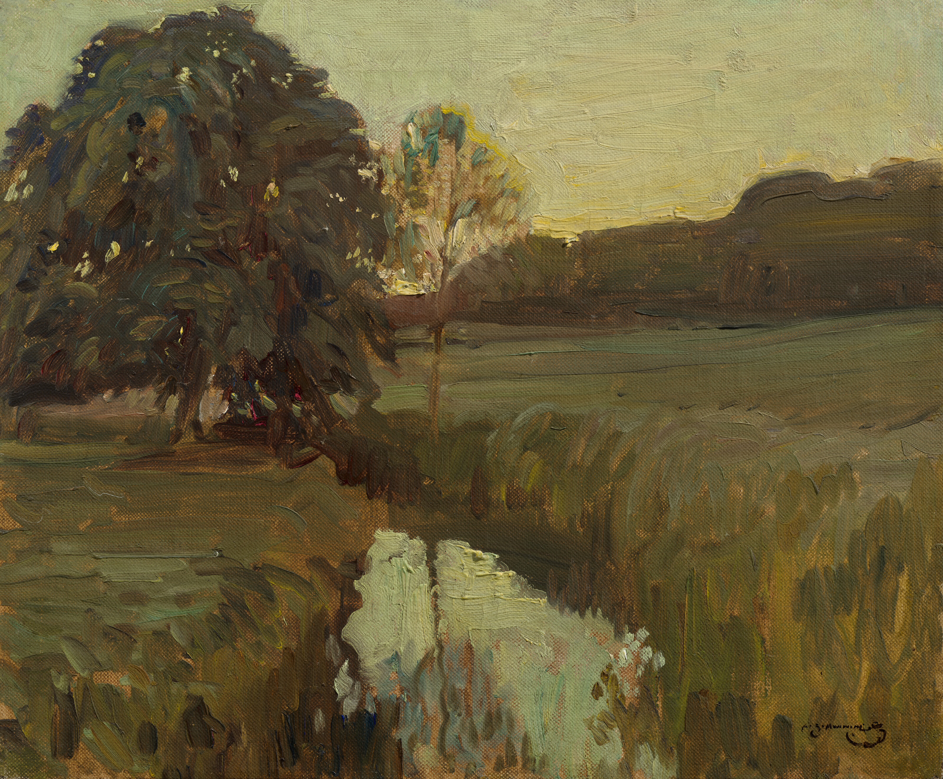 Alfred James Munnings — Речной пейзаж, изображение 1