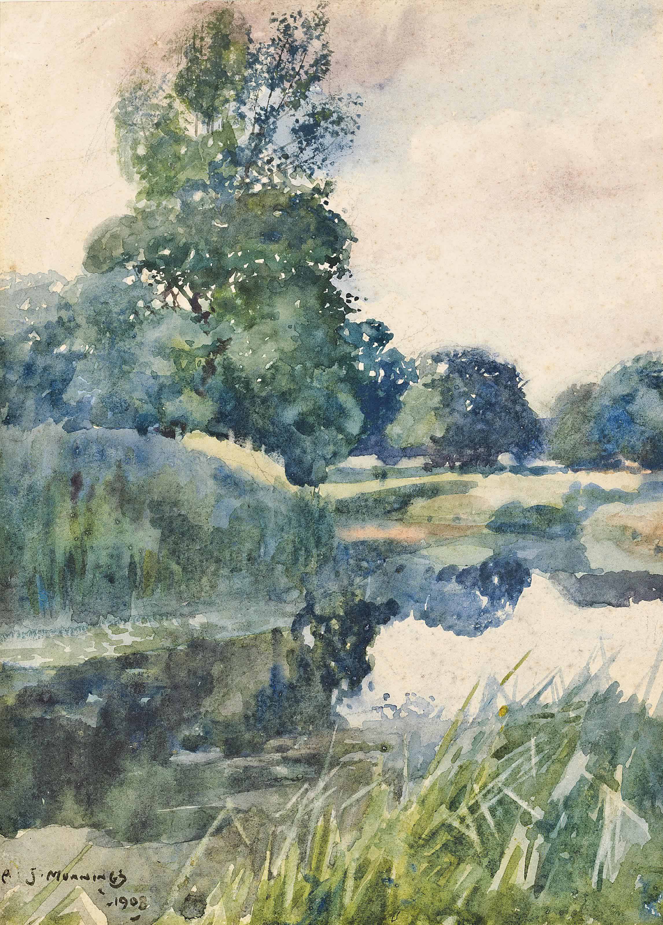Alfred James Munnings — Тихий участок реки
