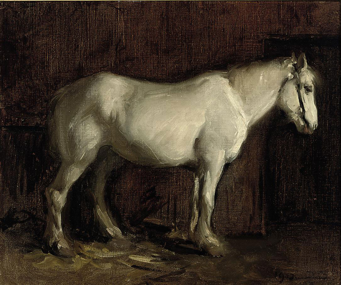 Alfred James Munnings — Серая в конюшне