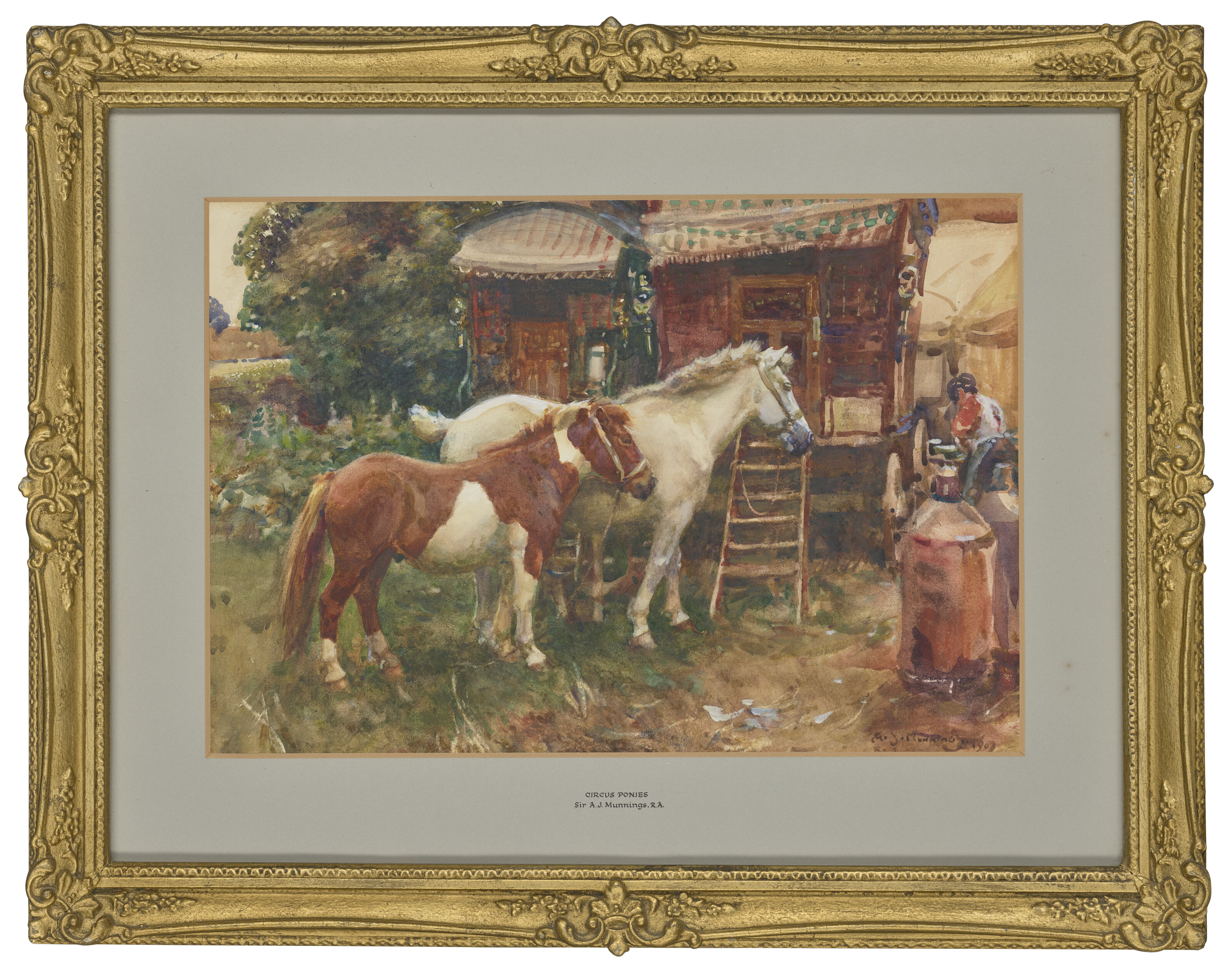 Alfred James Munnings — Угловой причал на ярмарке в Норфолке, изображение 2