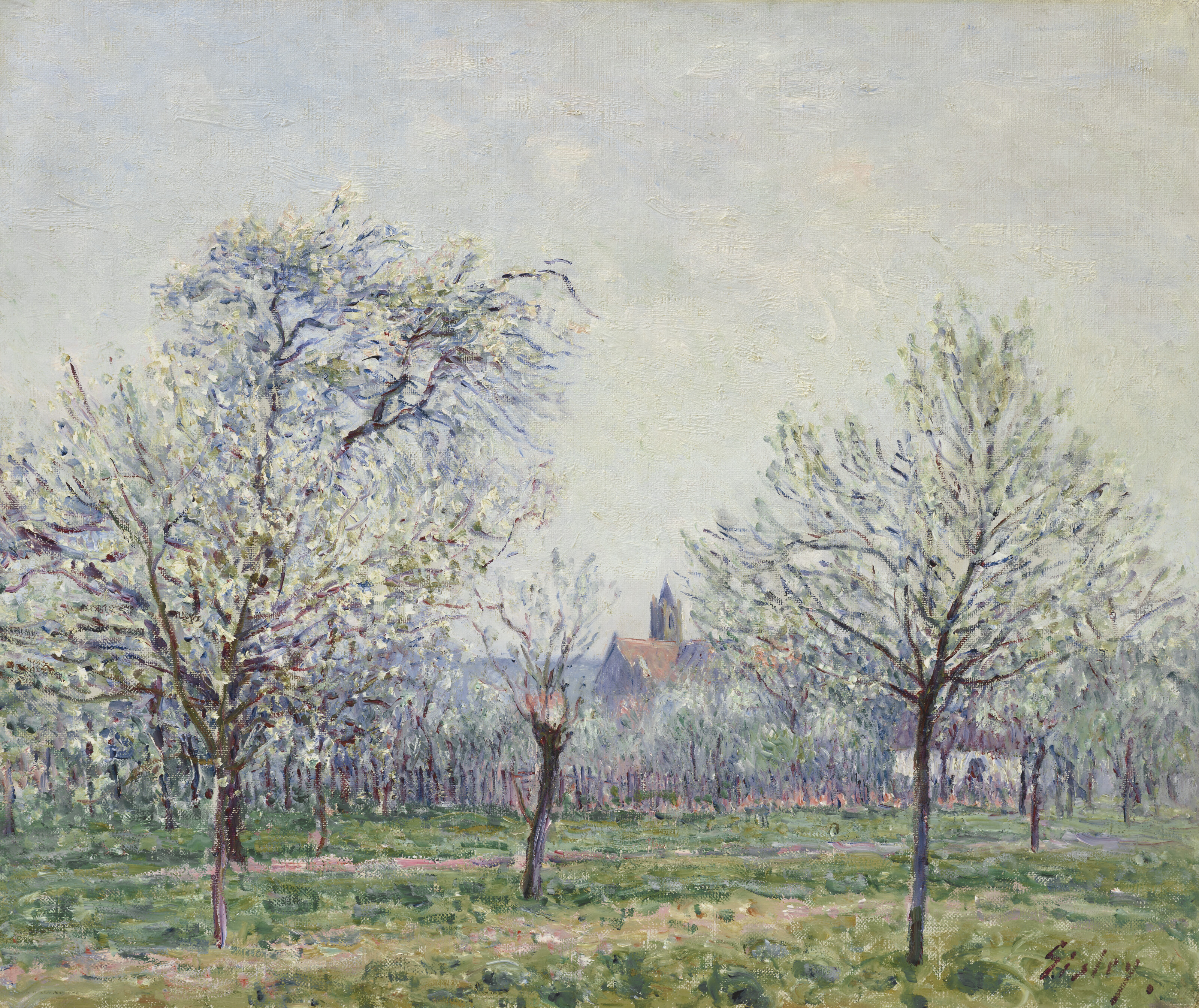 Alfred Sisley — Ле-верже-а-Морэ-сюр-Луан, Прентемп, изображение 1