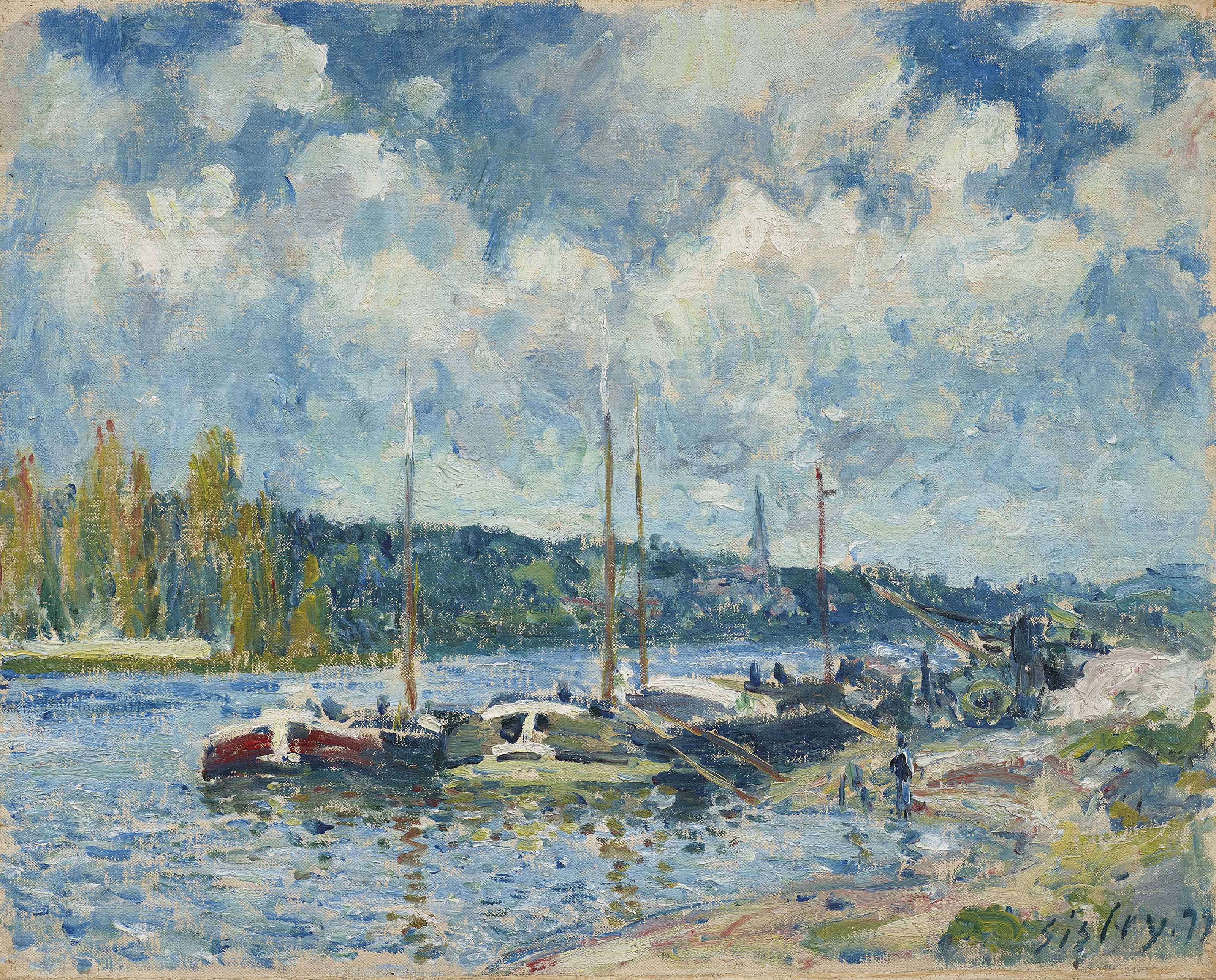 Alfred Sisley — На берегу Сены в Буживале