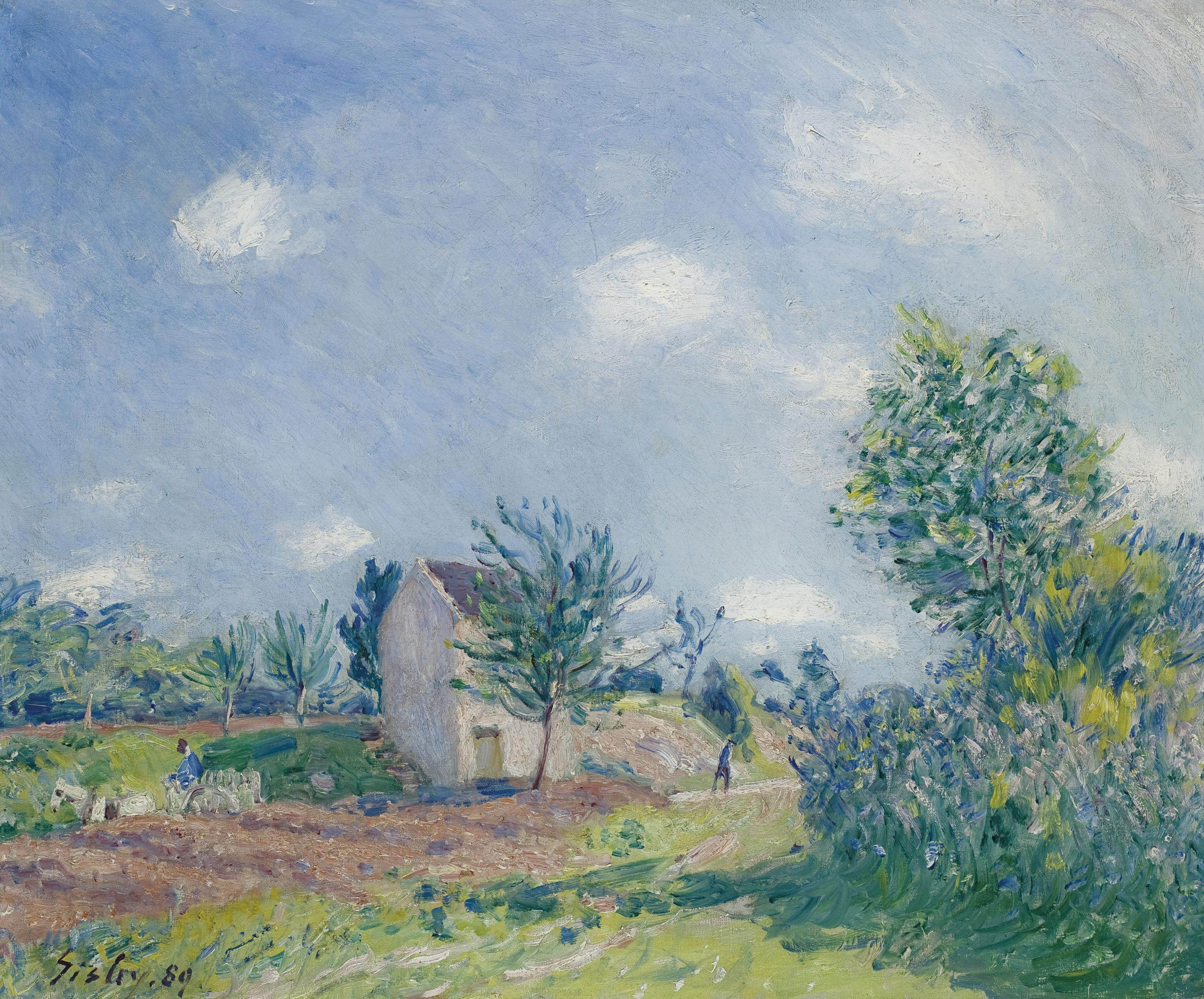 Alfred Sisley — Магазин одежды-Магазин в окрестностях Море-сюр-Луан