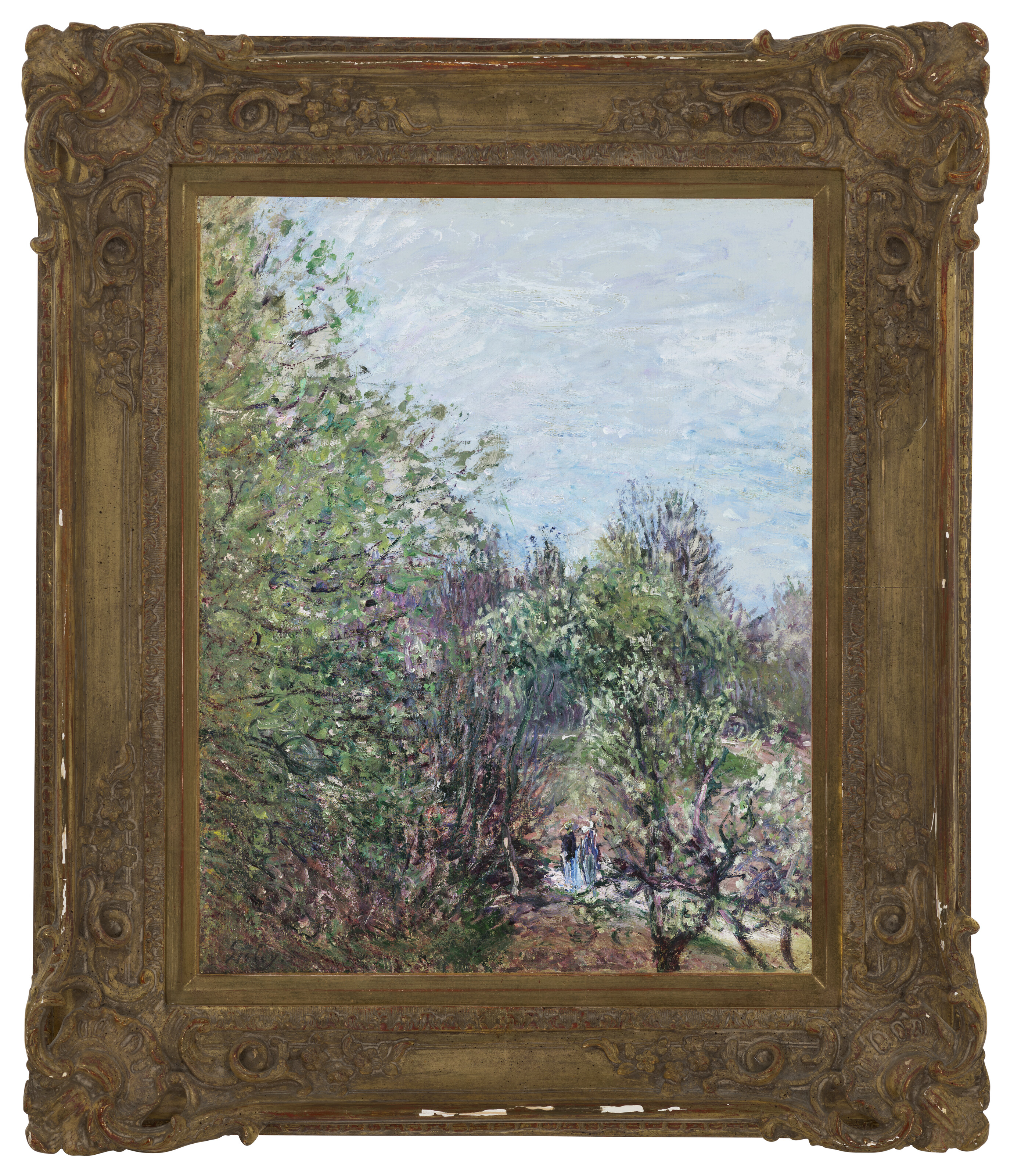 Alfred Sisley — Двое персонажей в замке в Буа, Венеция-Надон, изображение 3