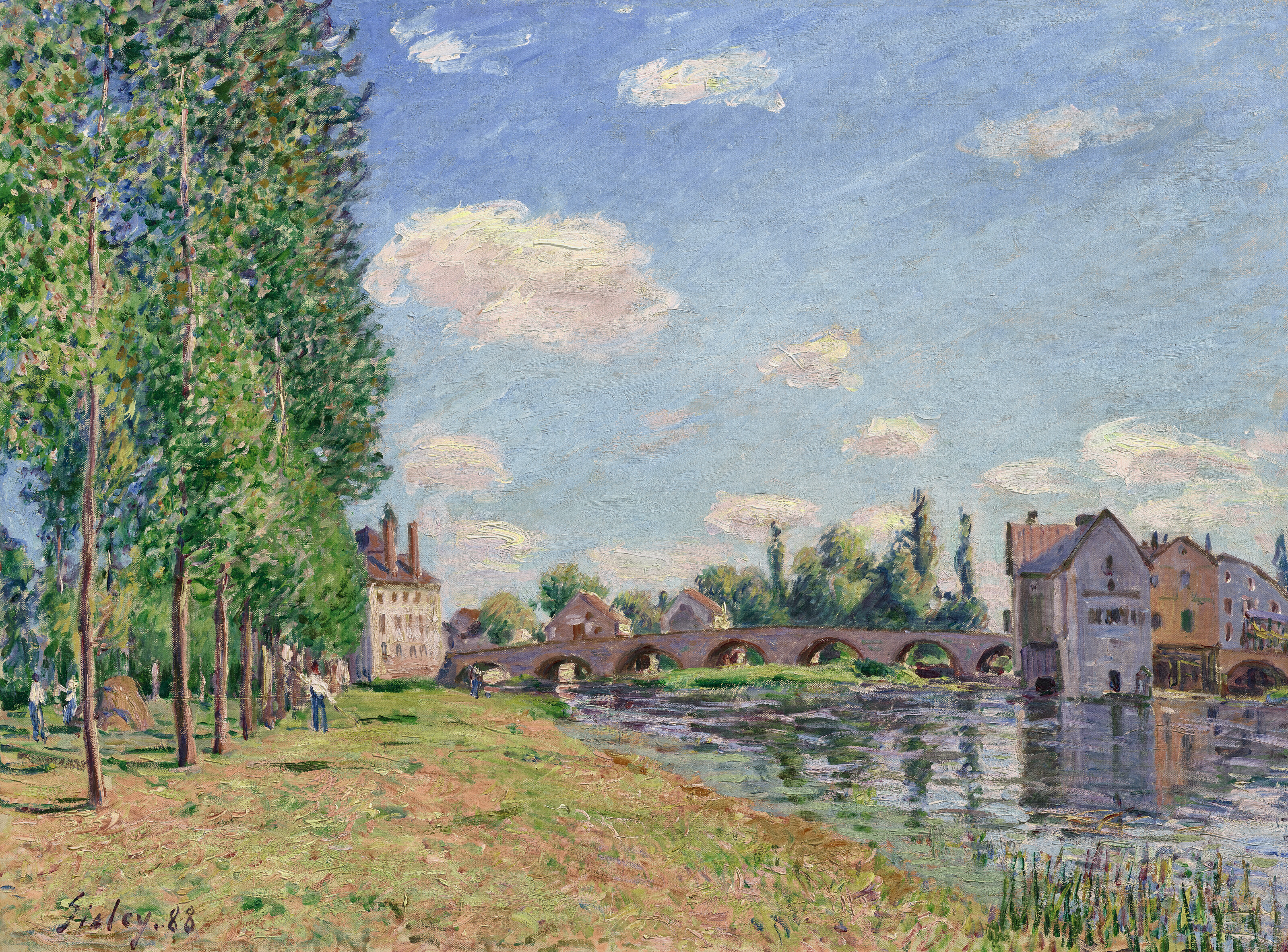 Alfred Sisley — Ле-пон-де-Морэ-сюр-Луан на высоте