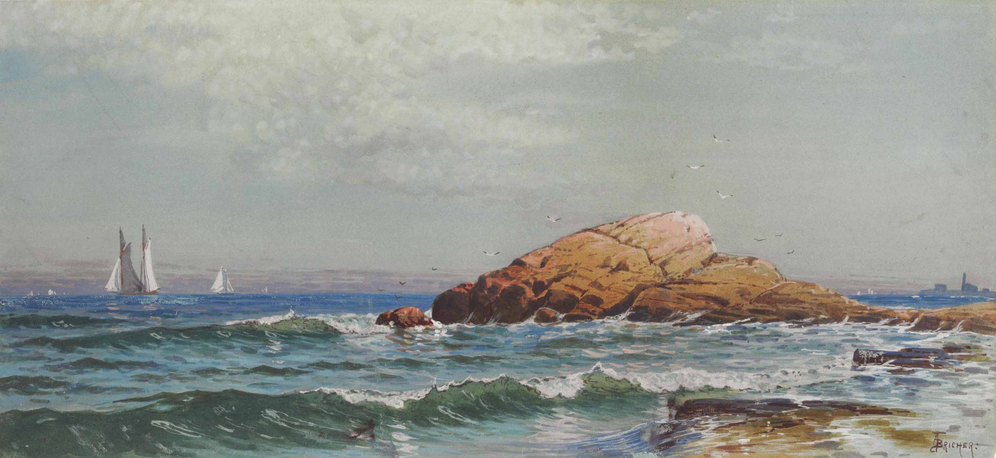 Alfred Thompson Bricher — Литтл-Басс-Рок, Наррагансетт, Род-Айленд