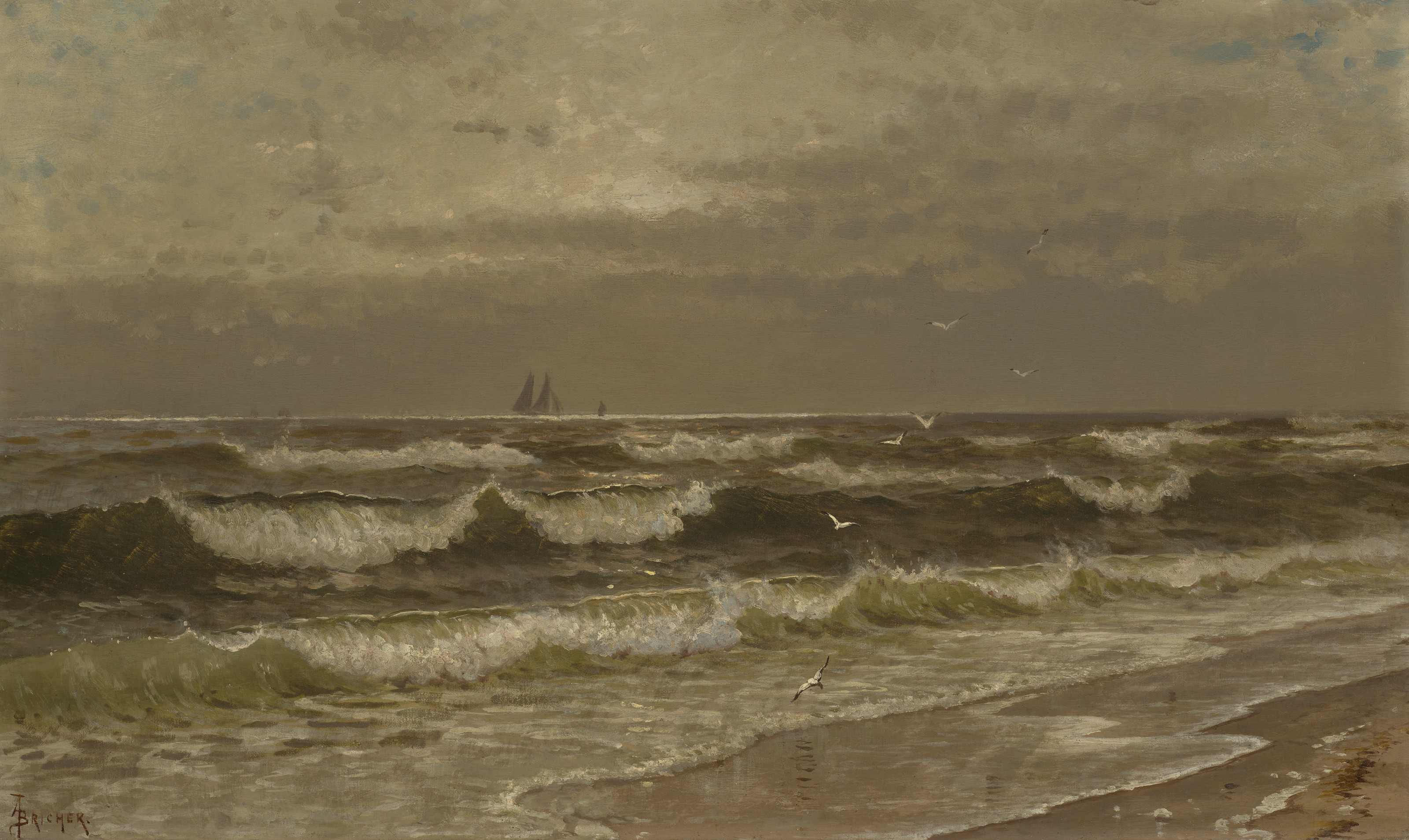 Alfred Thompson Bricher — На пляже Бригантина