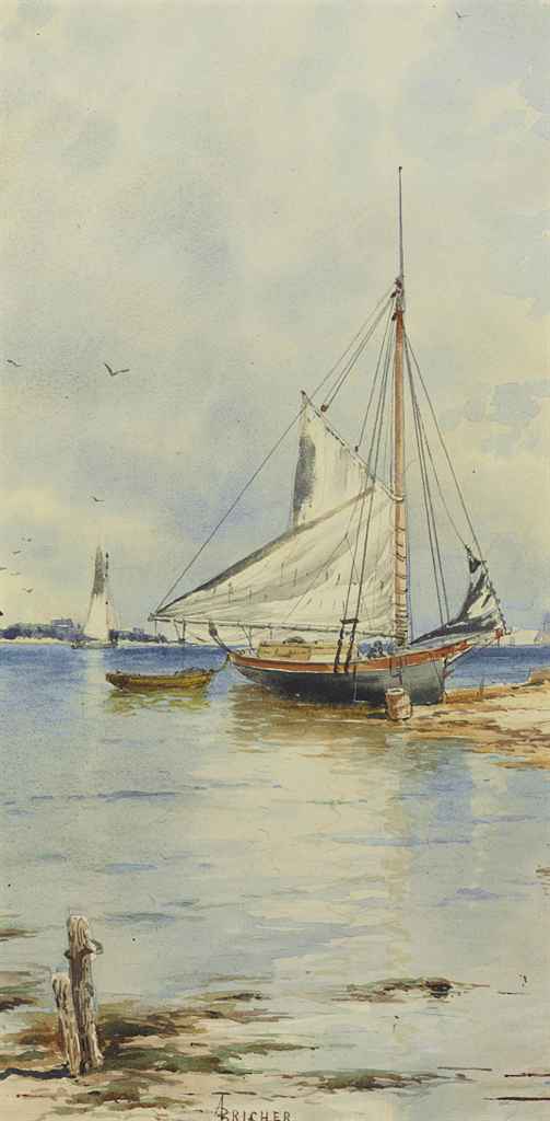 Alfred Thompson Bricher — Шлюп, оснащенный багром