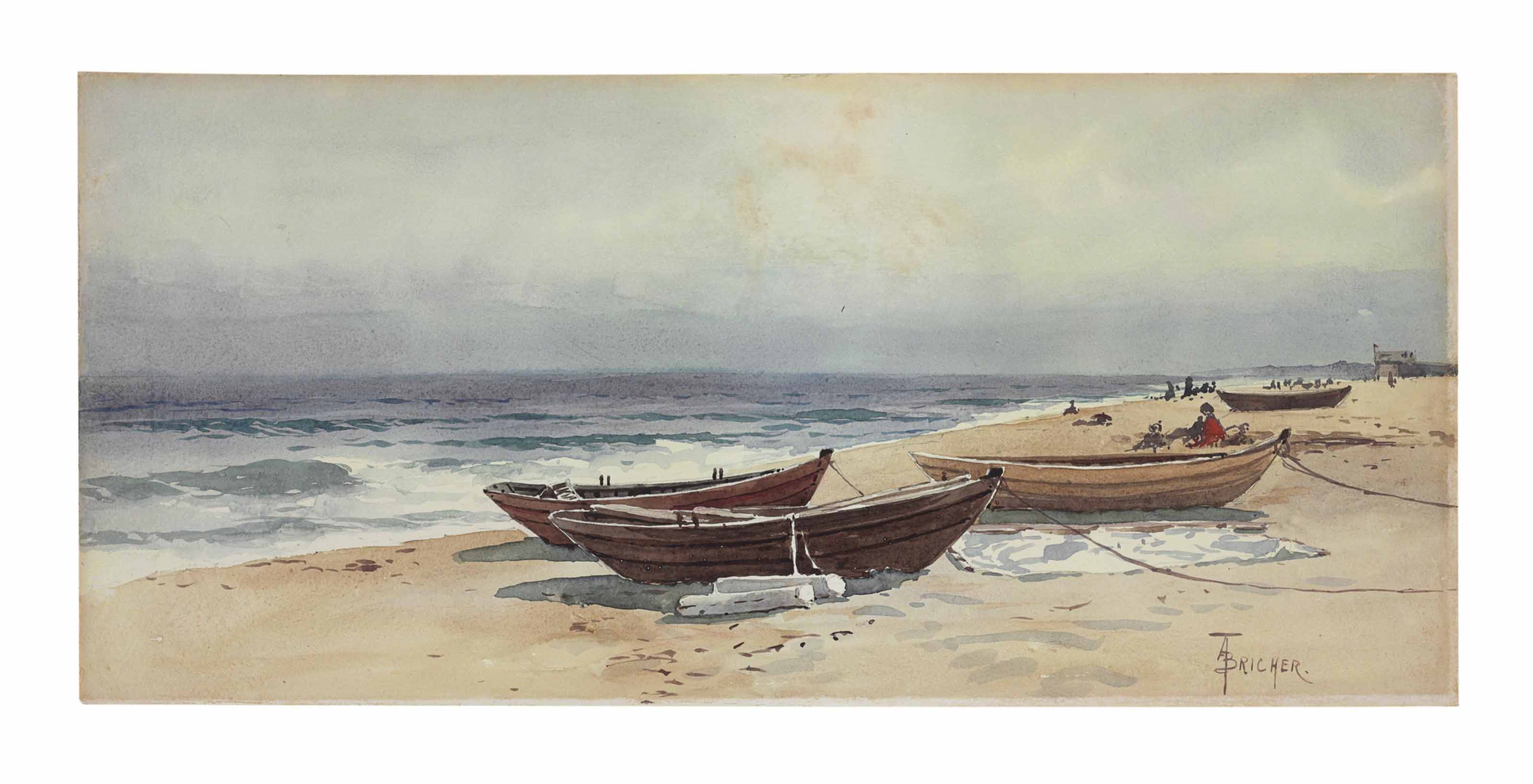 Alfred Thompson Bricher — Лодки на берегу