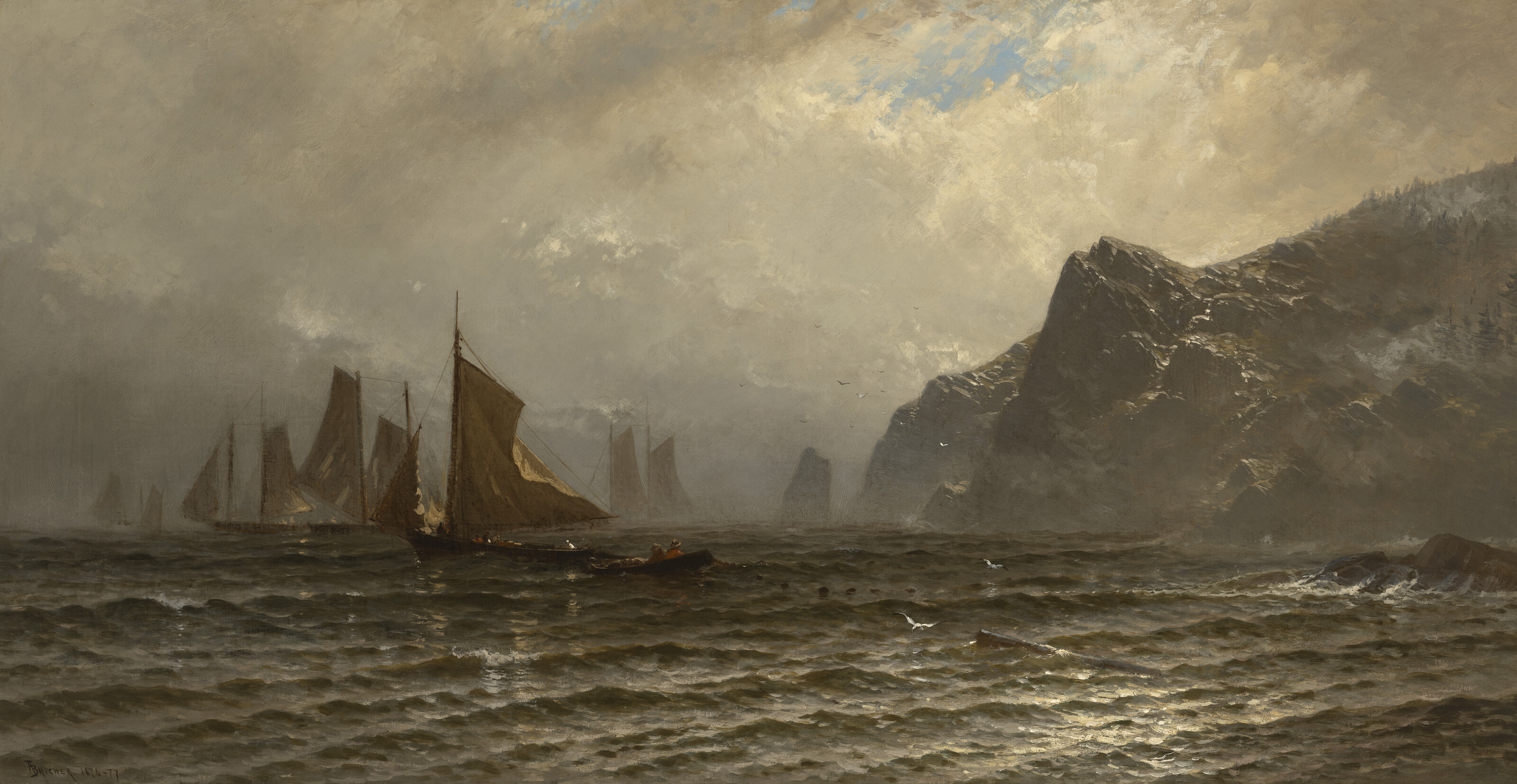 Alfred Thompson Bricher — Рыбацкие лодки в море