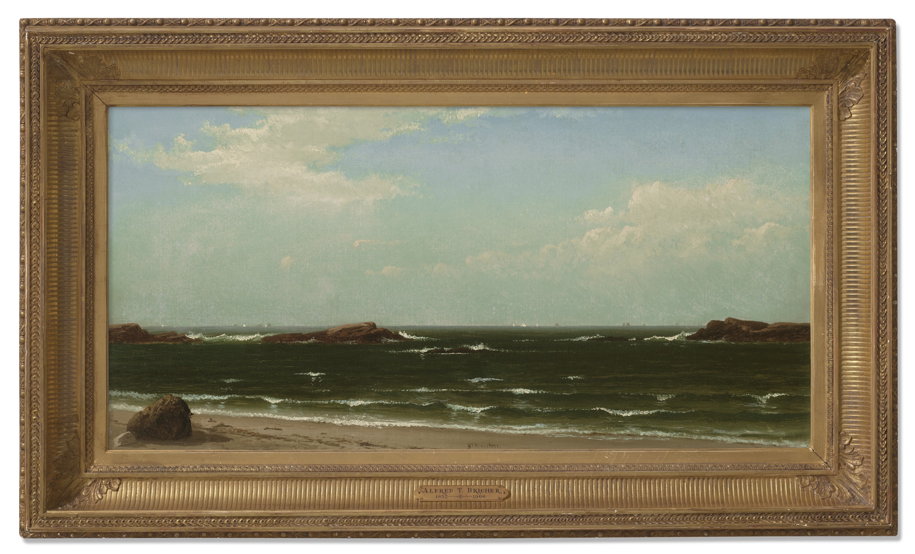 Alfred Thompson Bricher — На пляже — Самый разгар дня, изображение 2