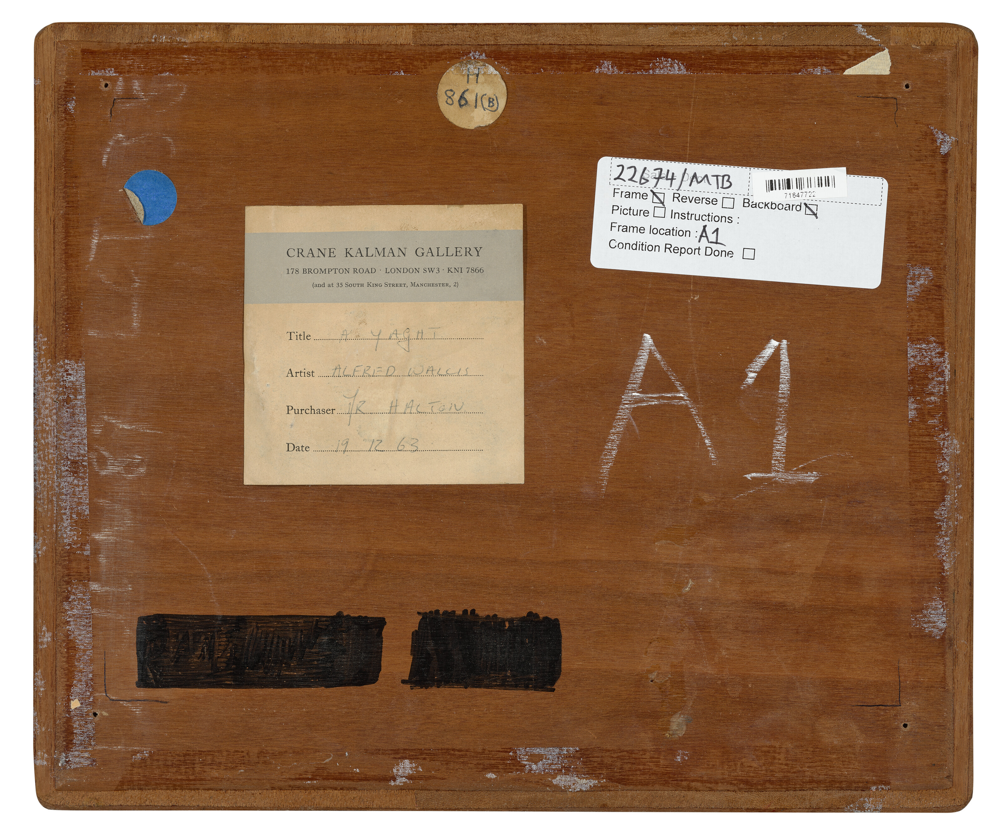 Alfred Wallis — Парусная лодка, оснащенная багром, изображение 3