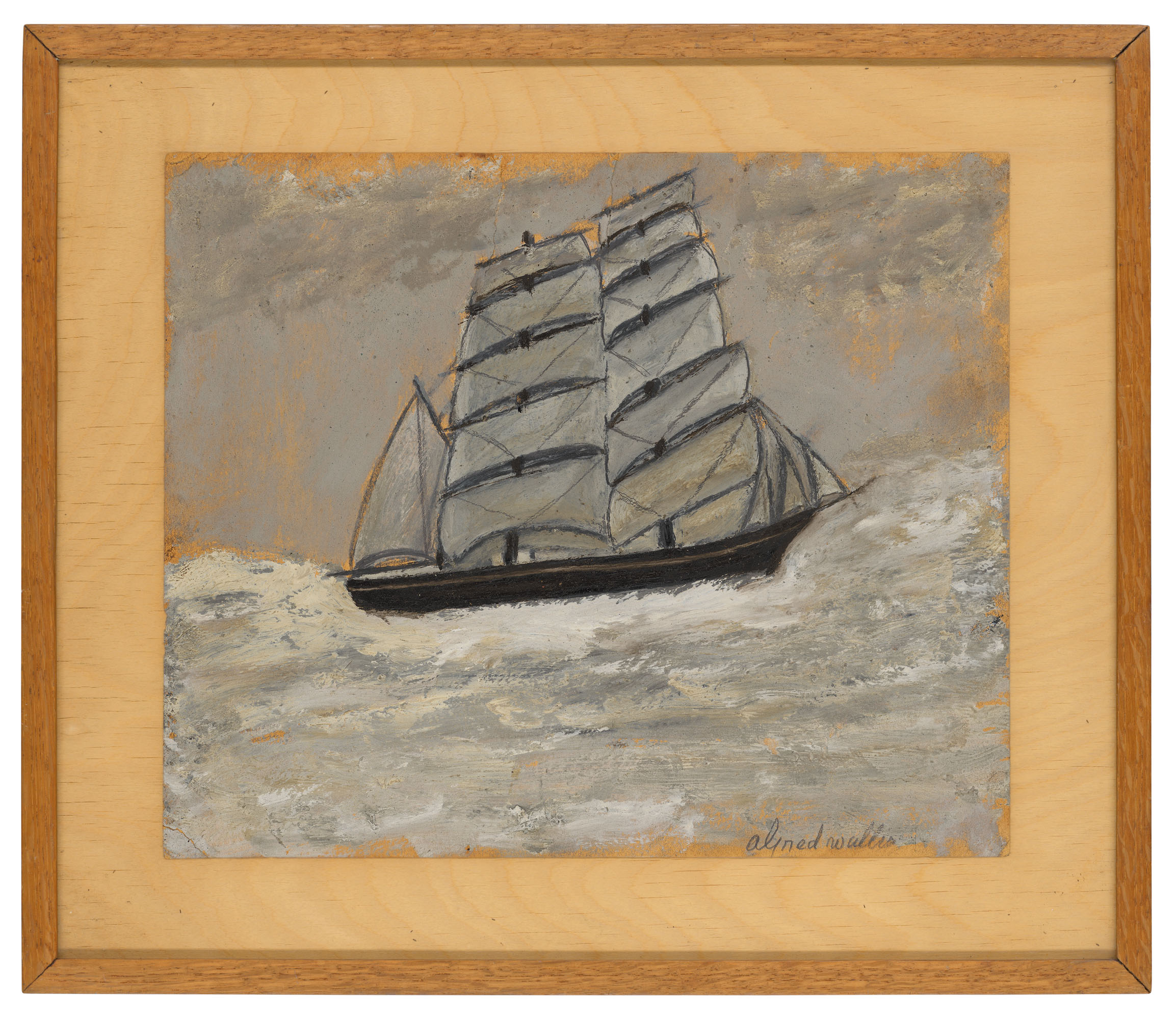 Alfred Wallis — Парусный корабль в штормовом море, изображение 2