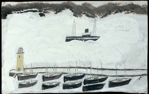 Alfred Wallis — Рыбацкая лодка и девять маленьких лодок в гавани