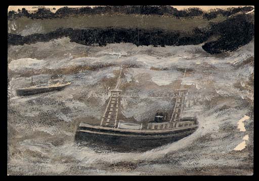 Alfred Wallis — Два корабля в бурном море