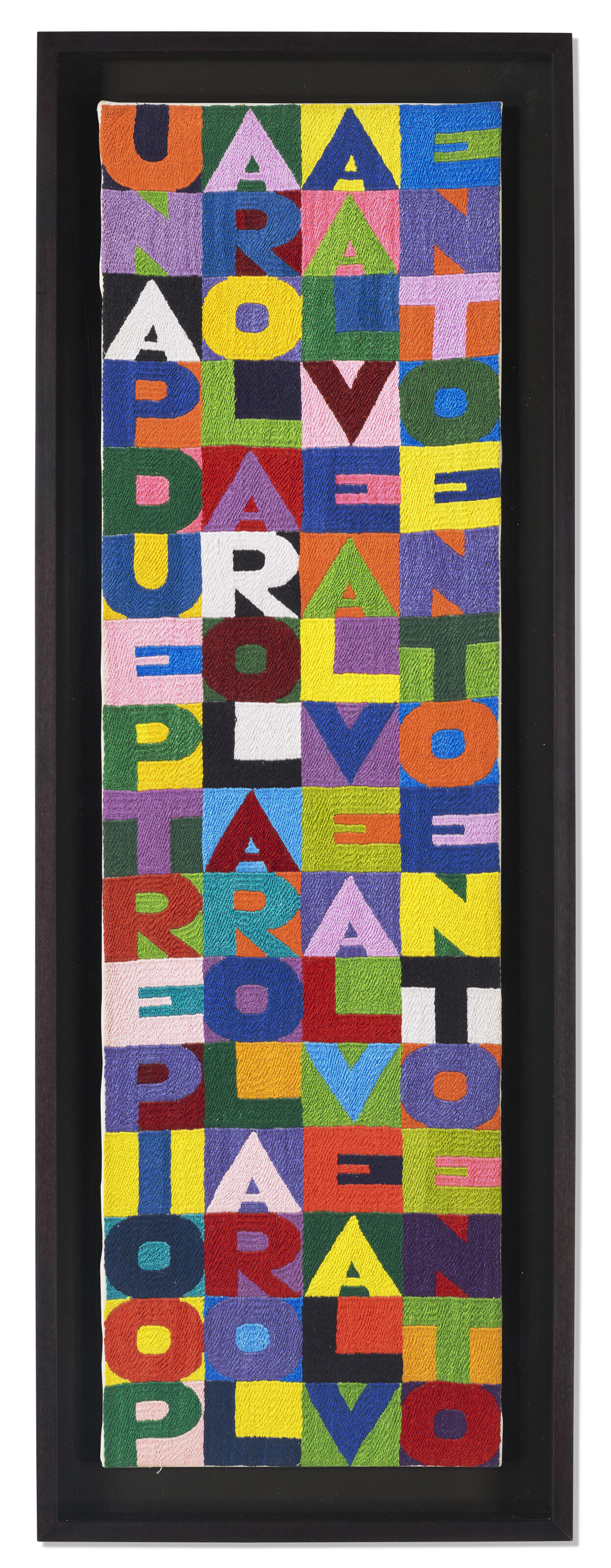 Alighiero Boetti — Без права досрочного освобождения, без права досрочного освобождения, без права досрочного освобождения, без права досрочного освобождения, 100 раз без права досрочного освобождения (слово на ветер, два слова на ветер, три слова на ветер, 100 слов на ветер), изображение 2