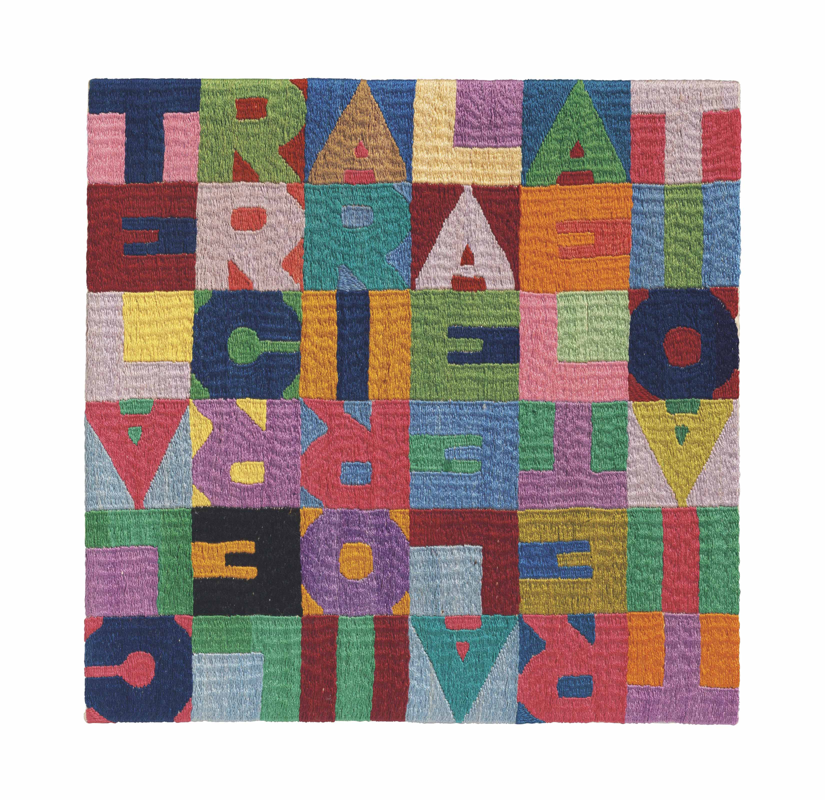 Alighiero Boetti — Тра-ла-терра- и-сиело, тра-ла-сиело-и-ла-терра (Между землей и небом, между небом и землей)