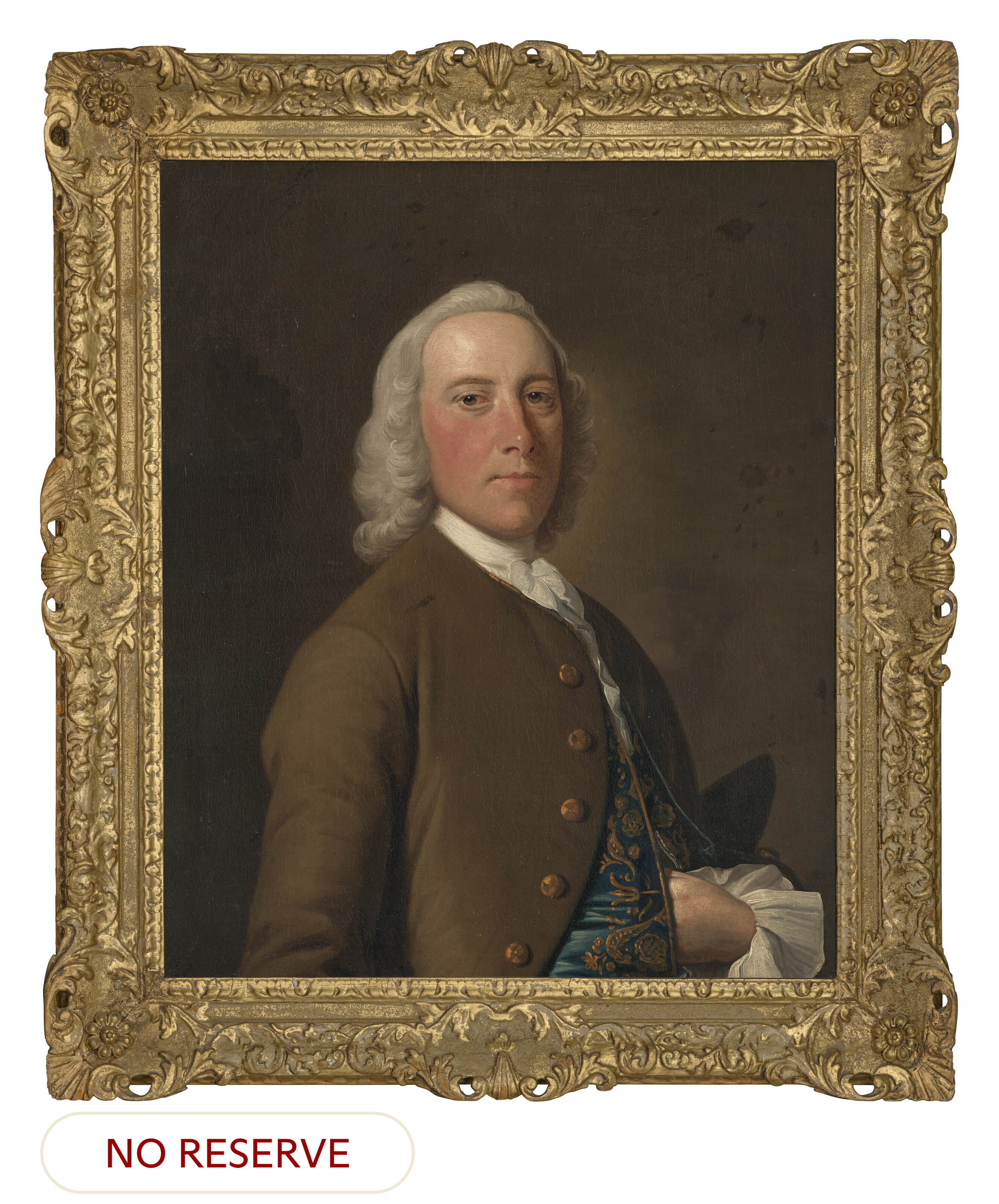 Allan Ramsay — Портрет джентльмена, традиционно именуемого мистером Данном, в полный рост, в синем вышитом жилете и коричневом сюртуке